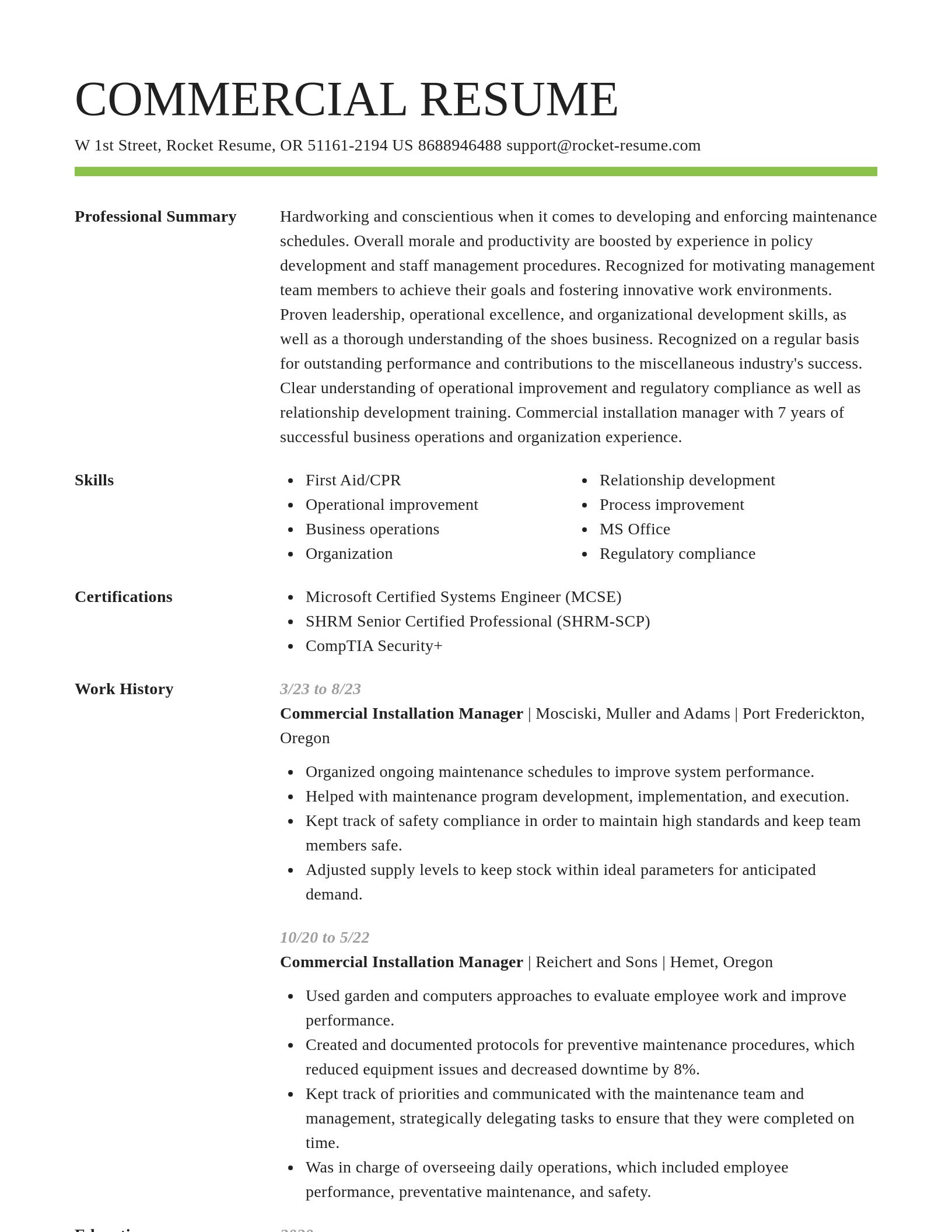 Smart resume template