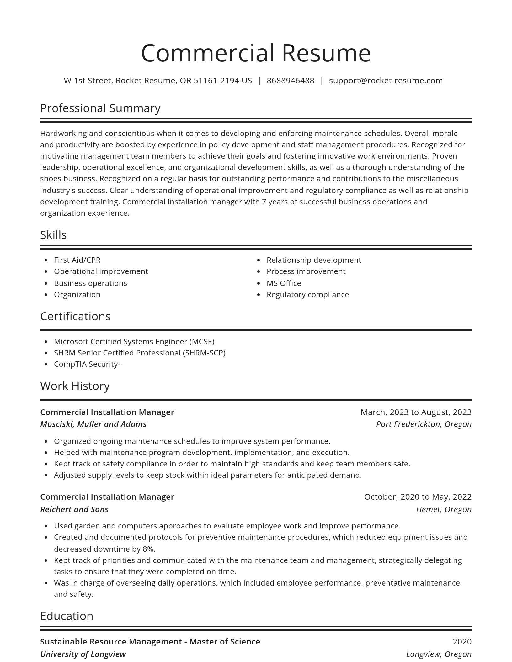 Spotlight resume template