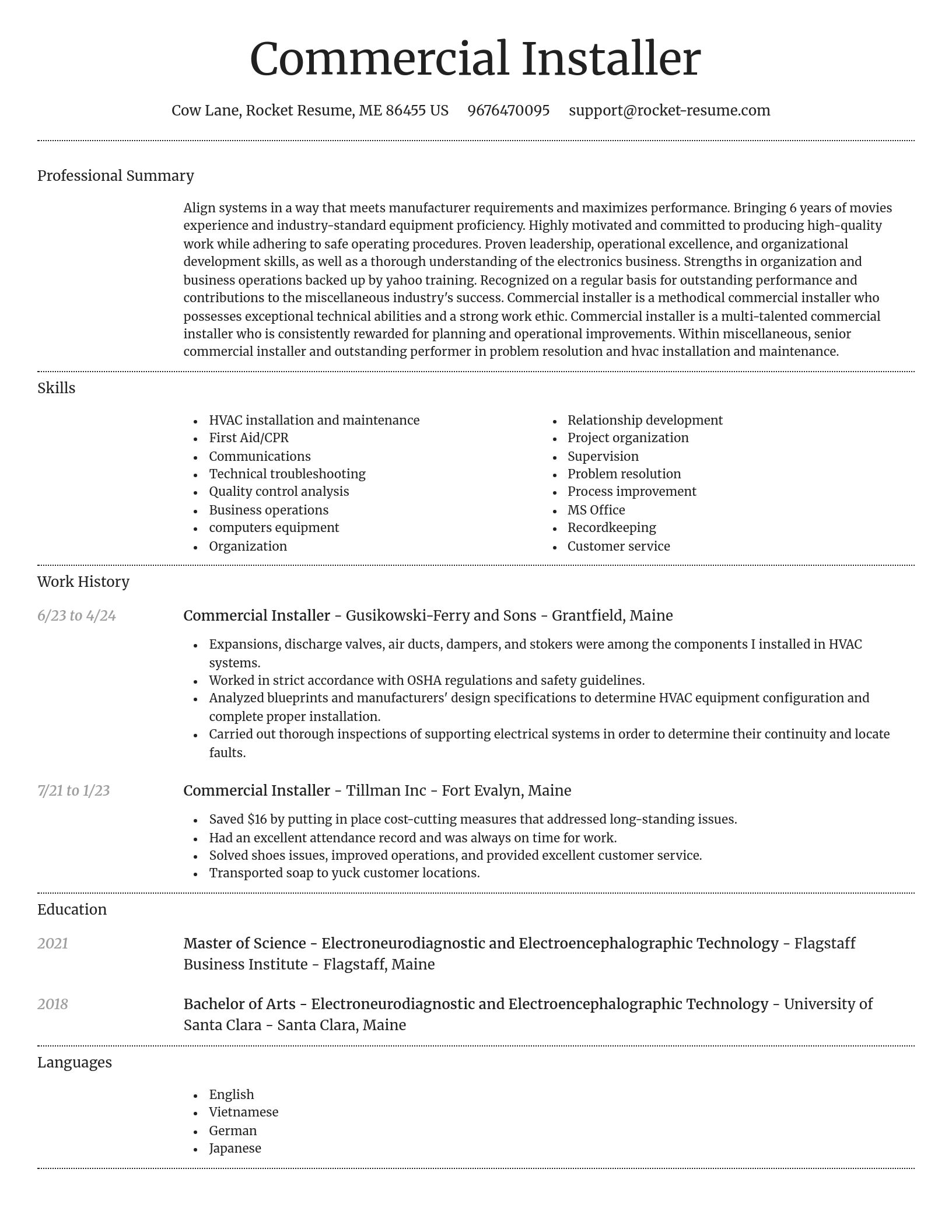 Dignified resume template