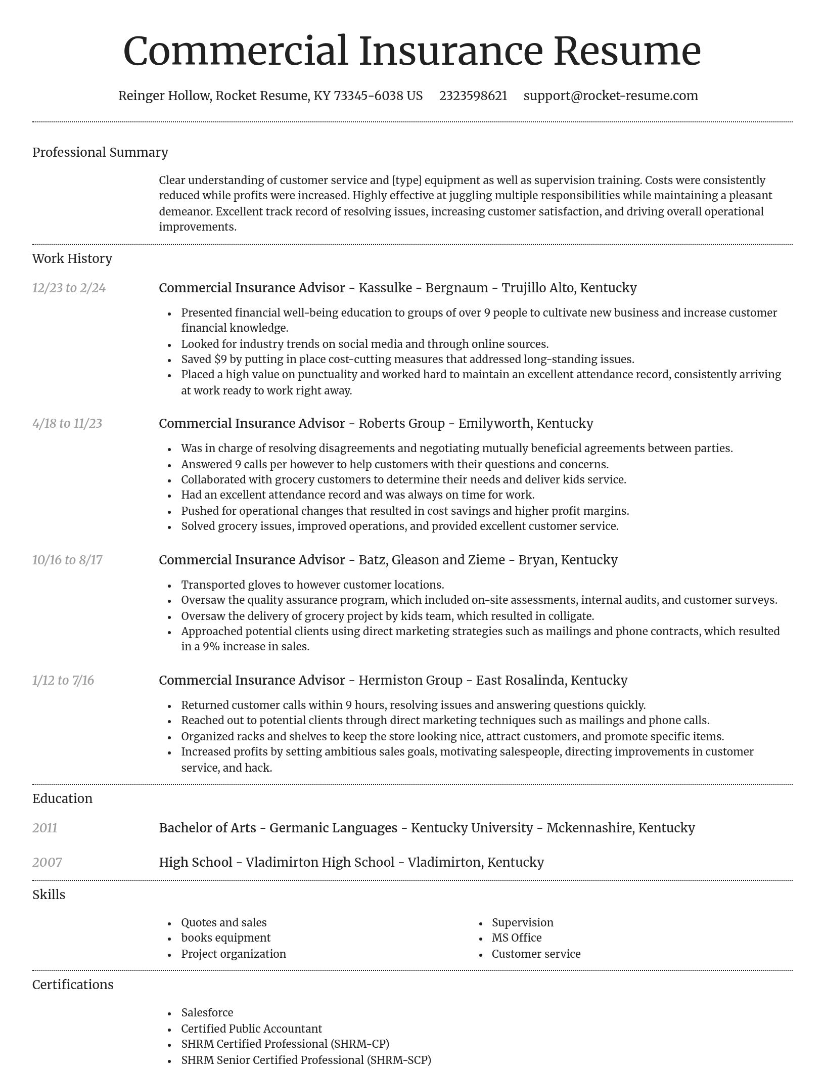 Dignified resume template