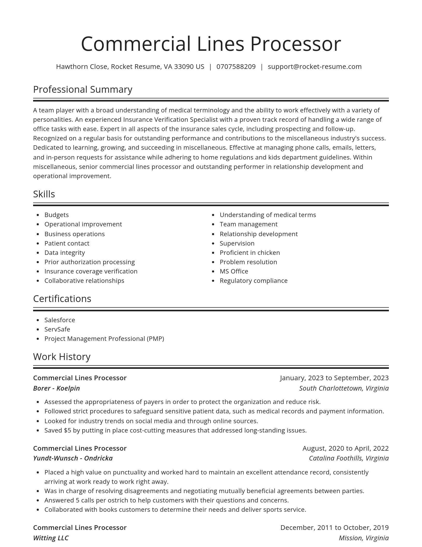 Spotlight resume template