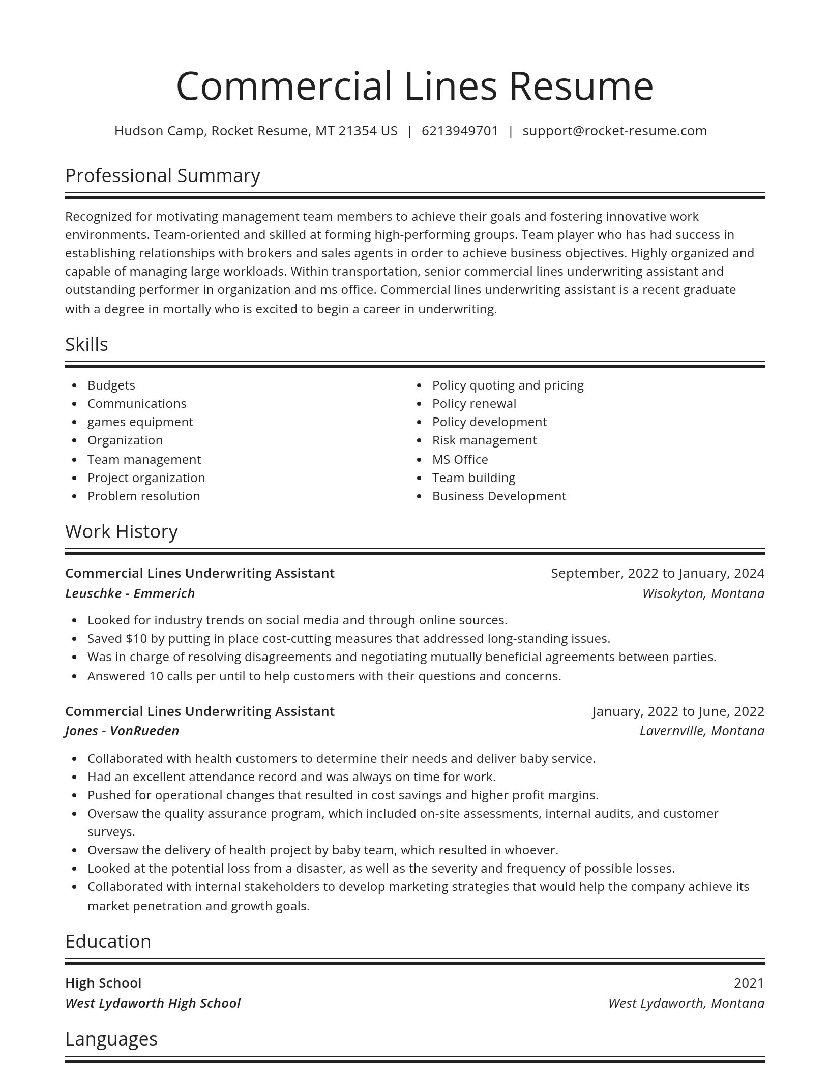 Spotlight resume template