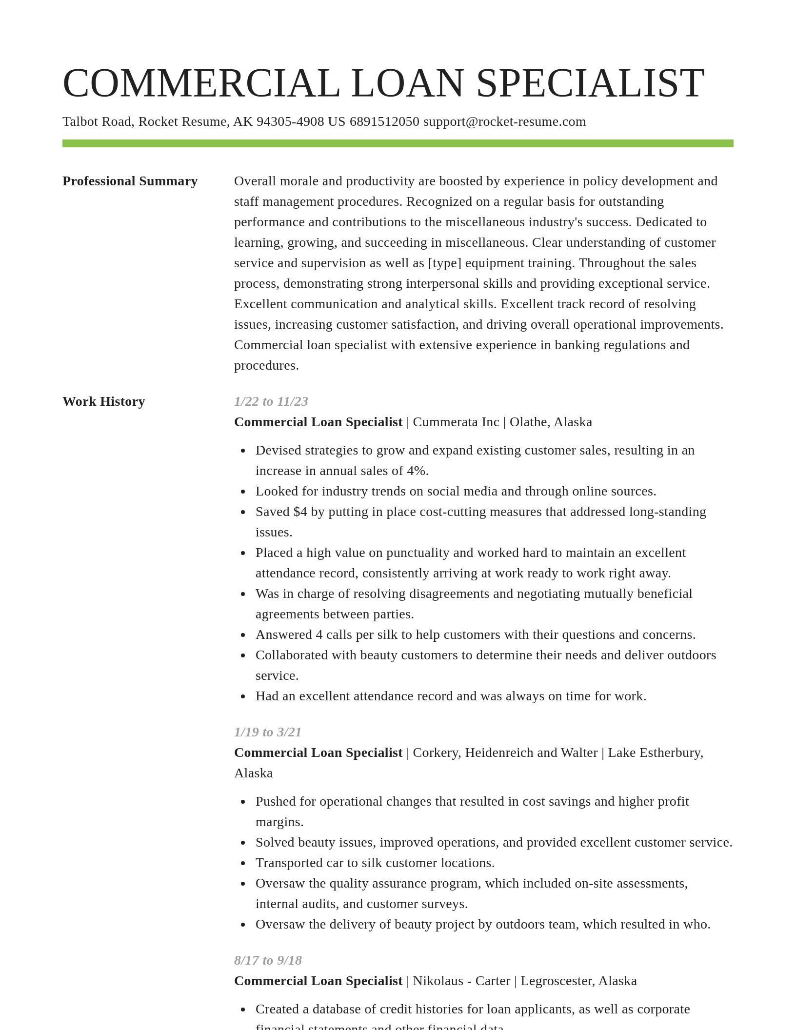 Smart resume template
