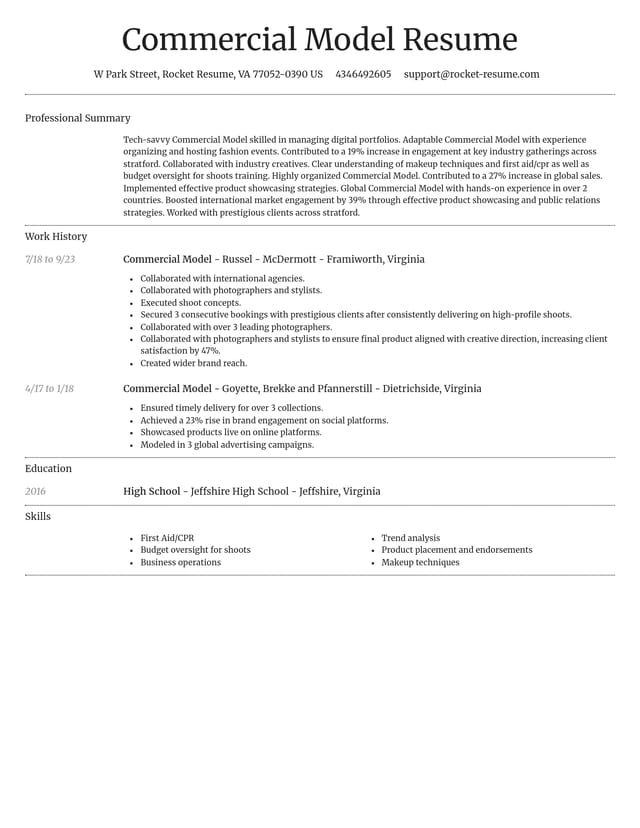 Dignified resume template