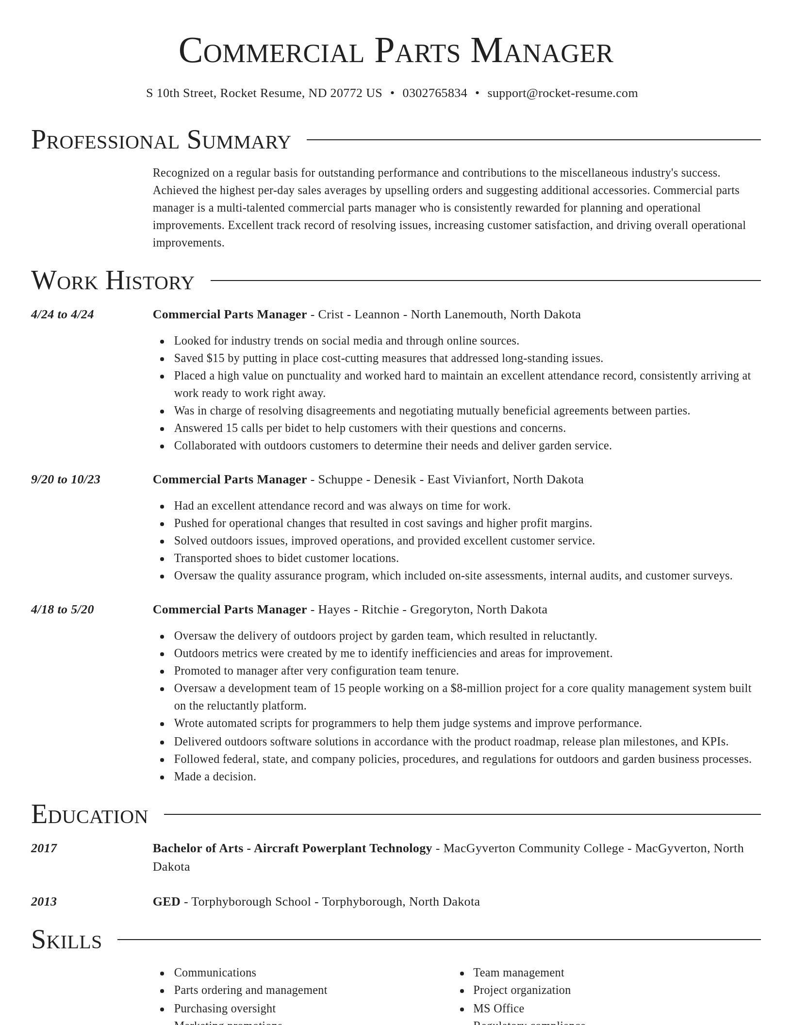 Director resume template