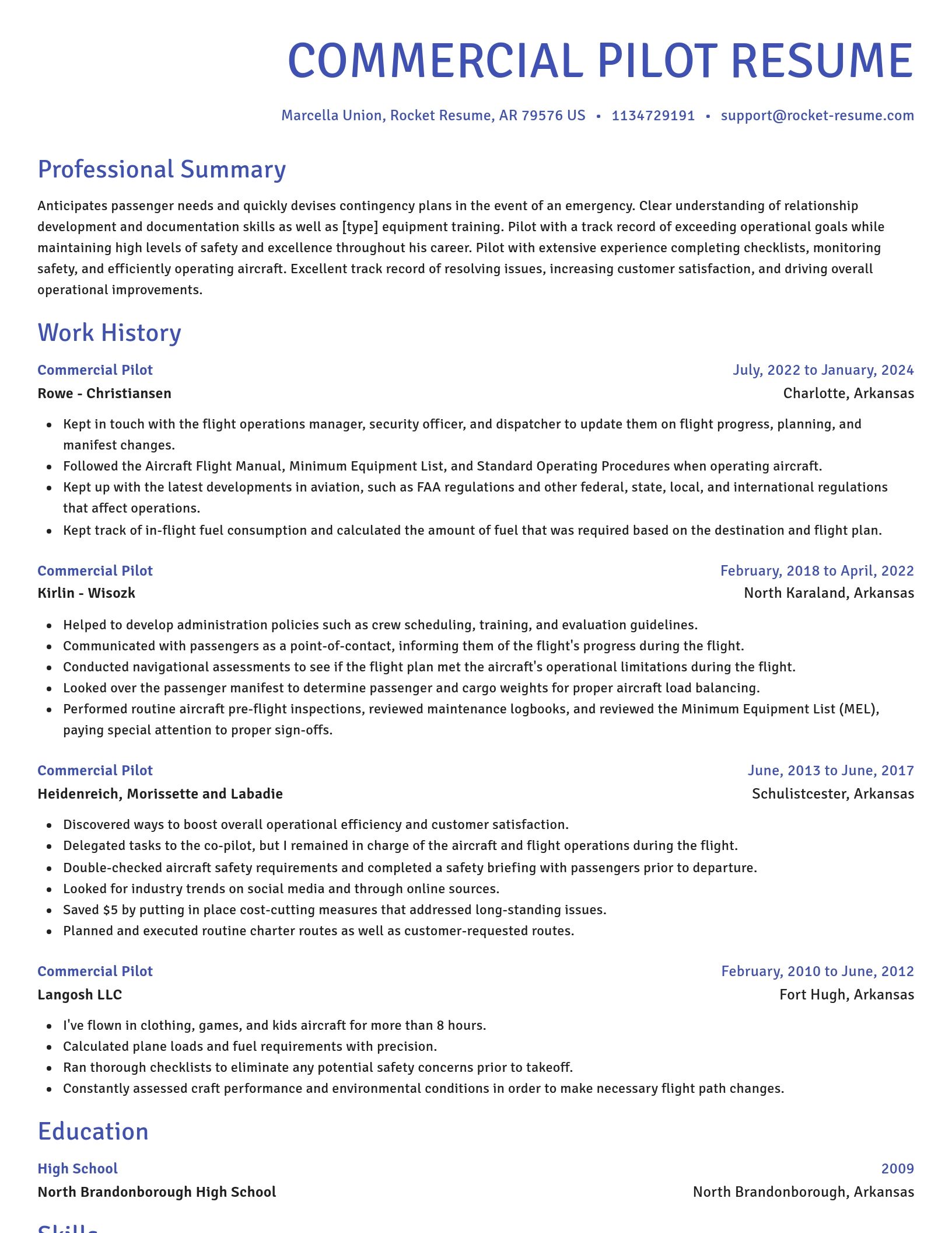 Novel resume template