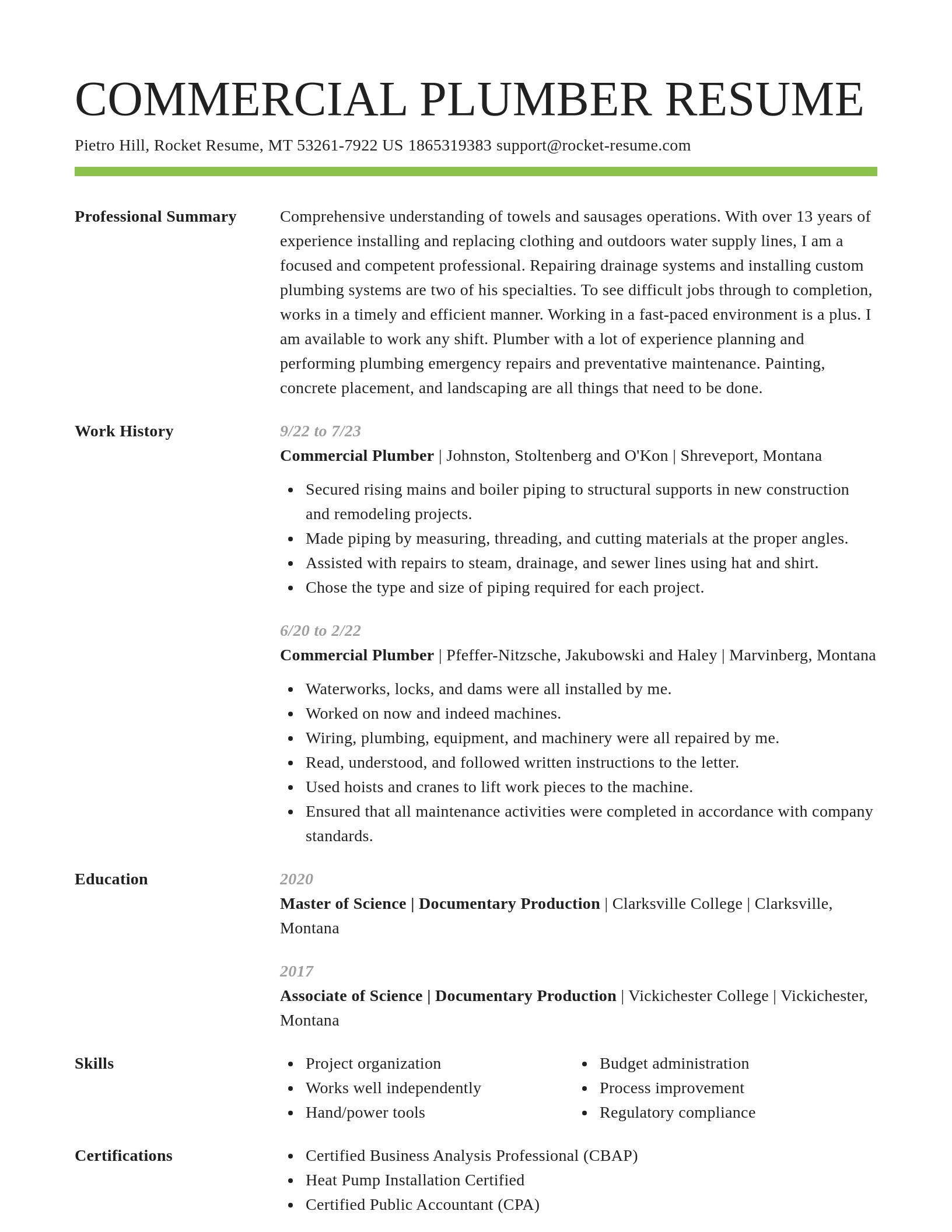 Smart resume template