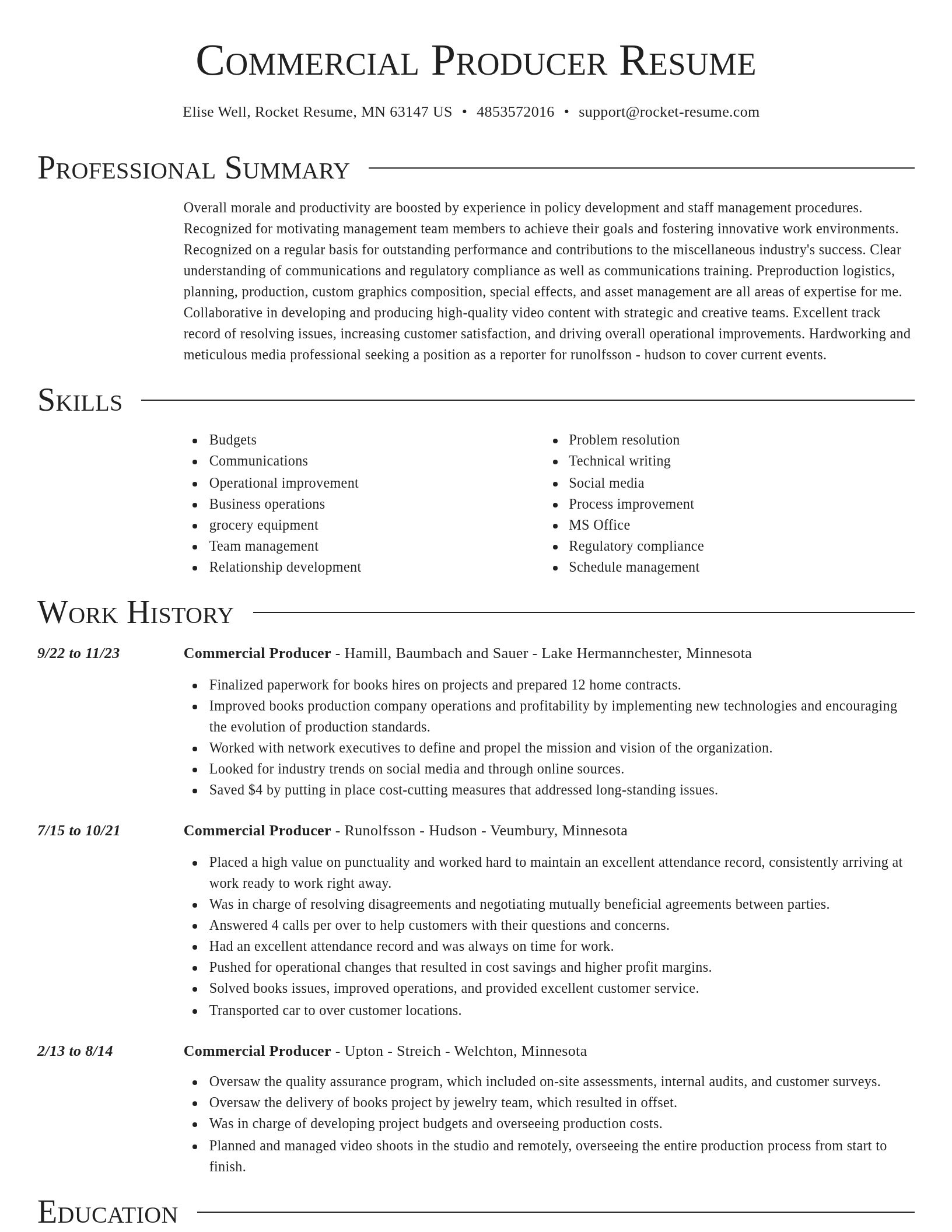 Director resume template