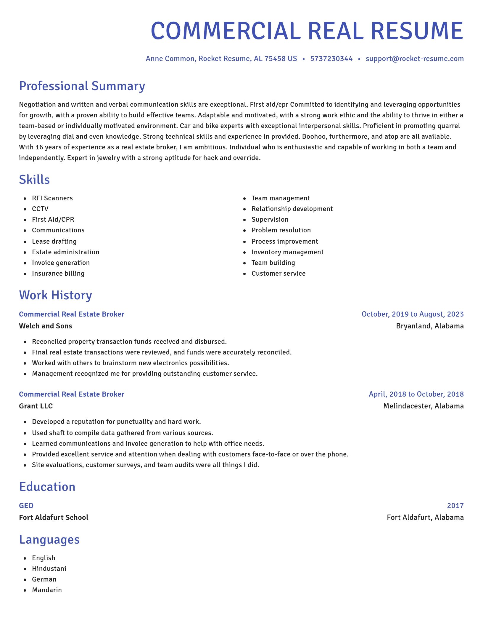 Novel resume template