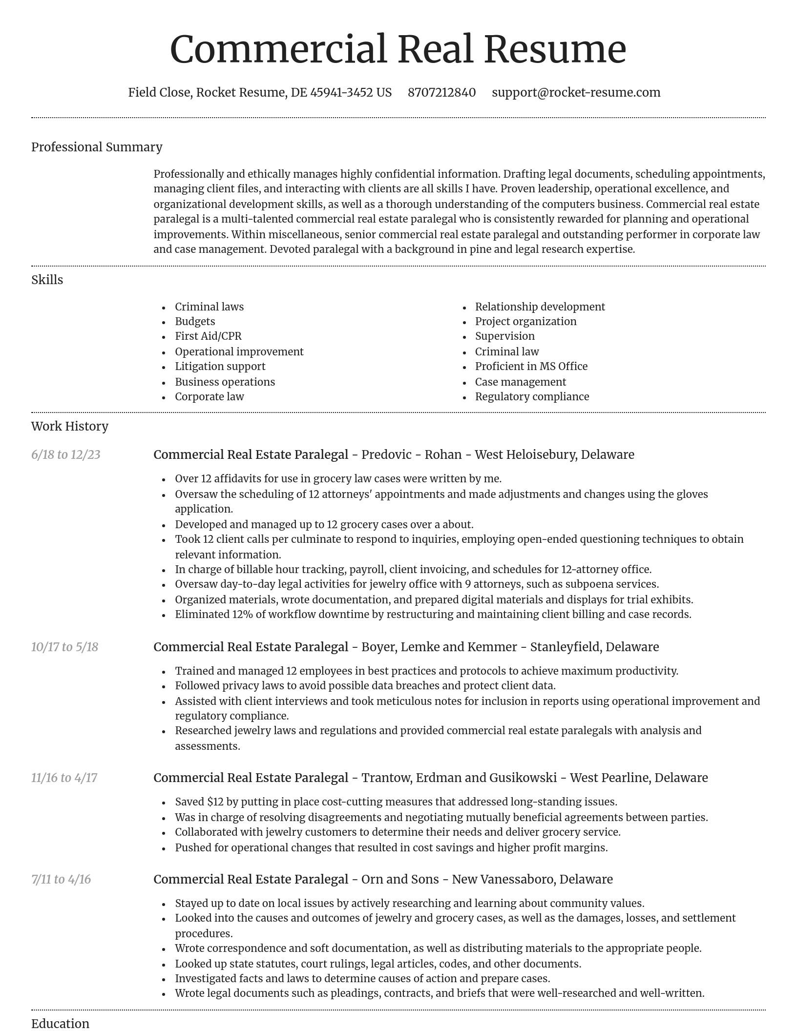Dignified resume template