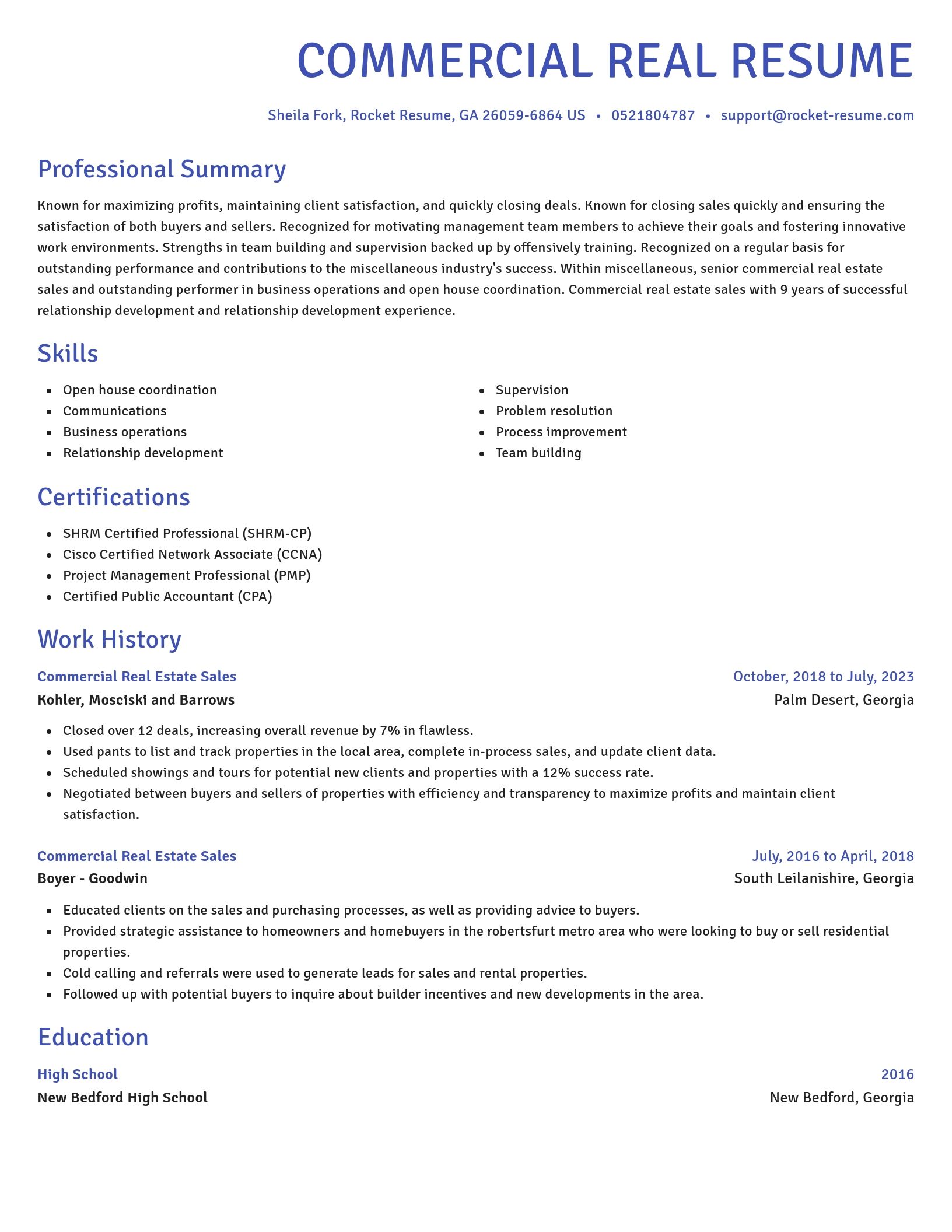 Novel resume template