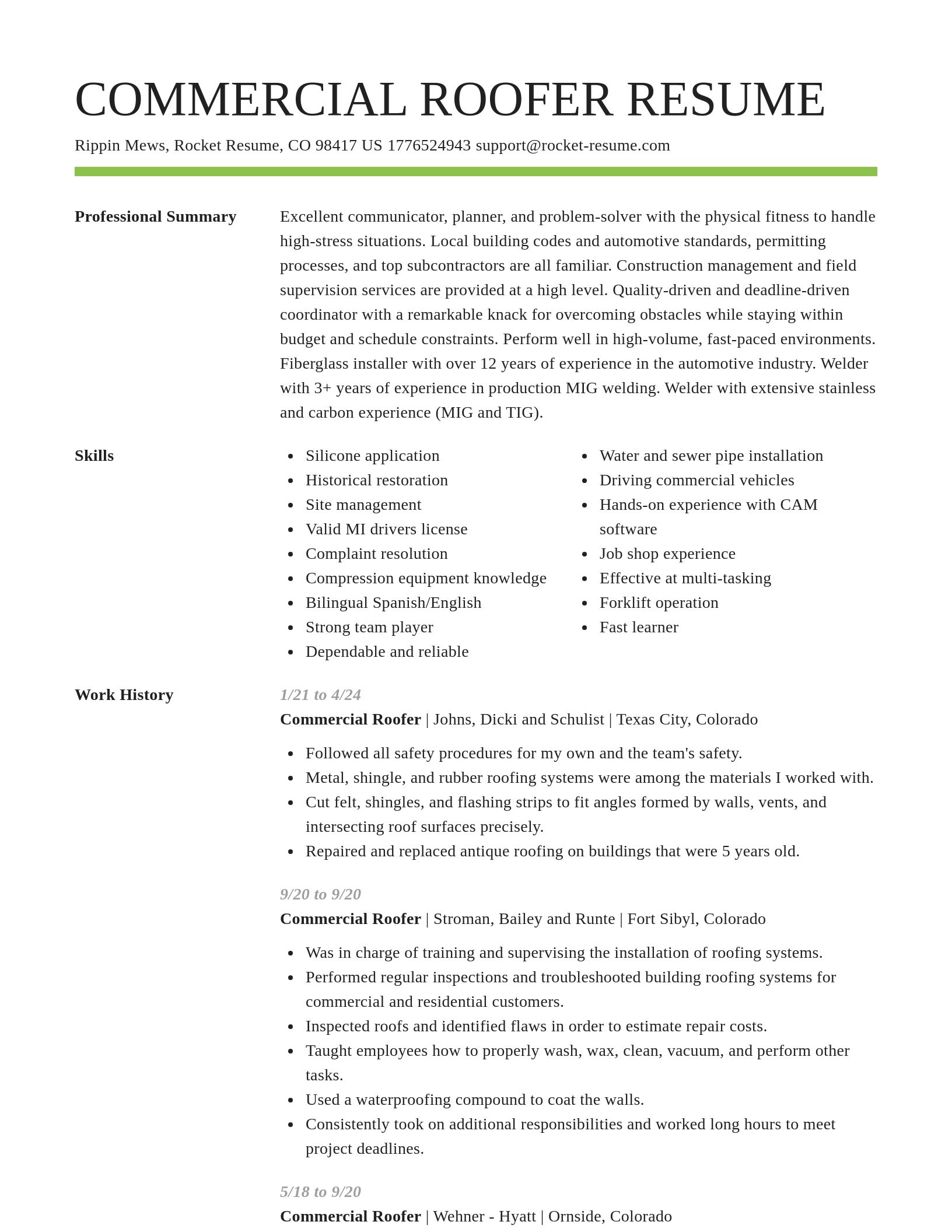 Smart resume template