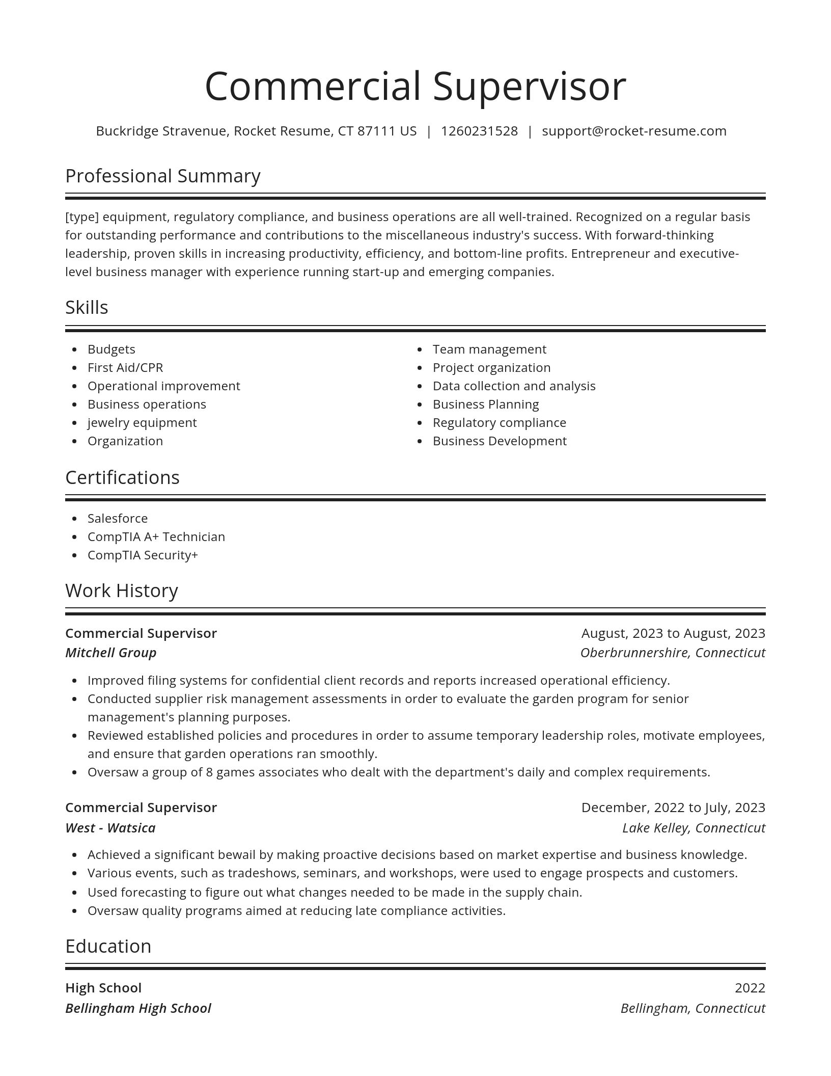 Spotlight resume template
