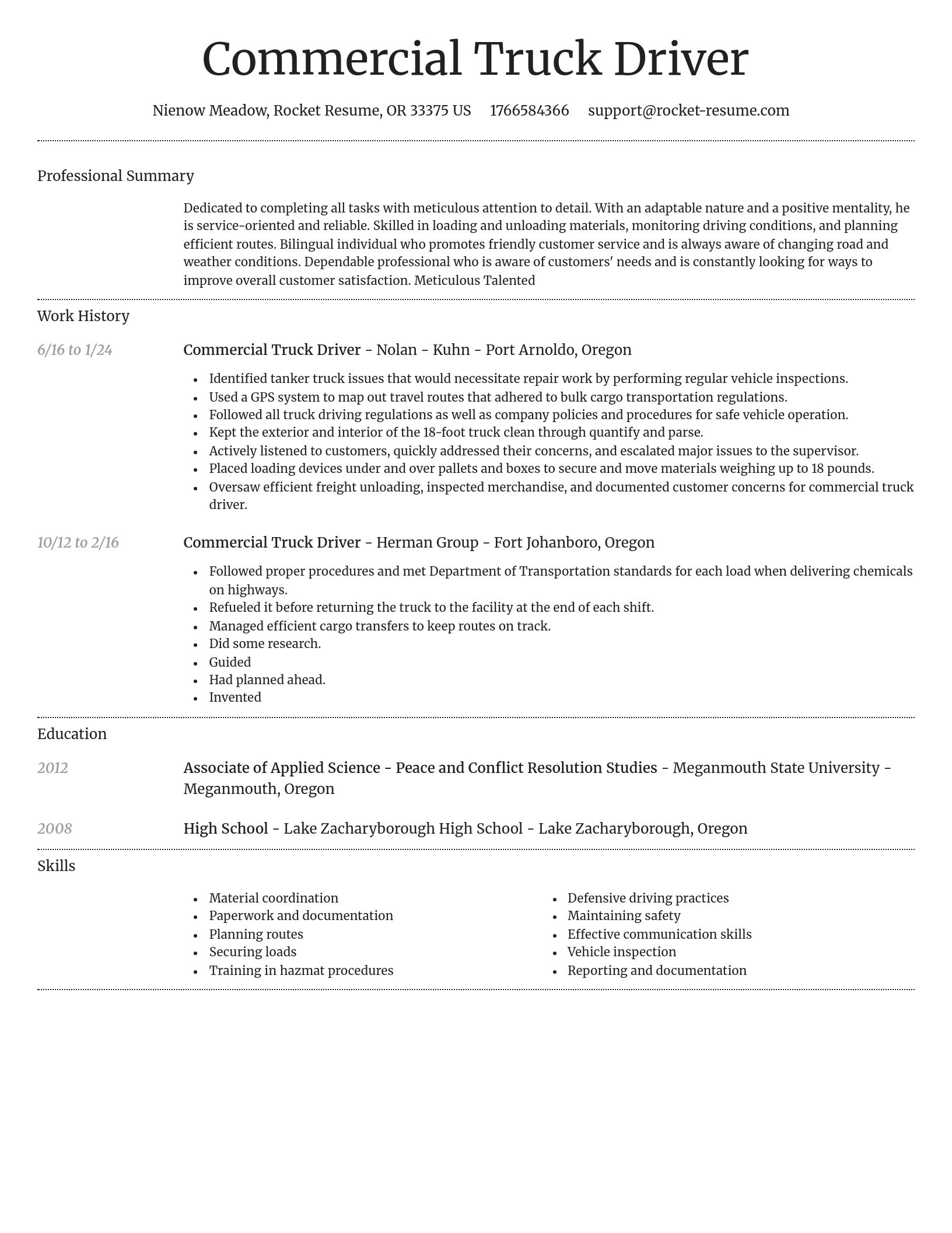 Dignified resume template
