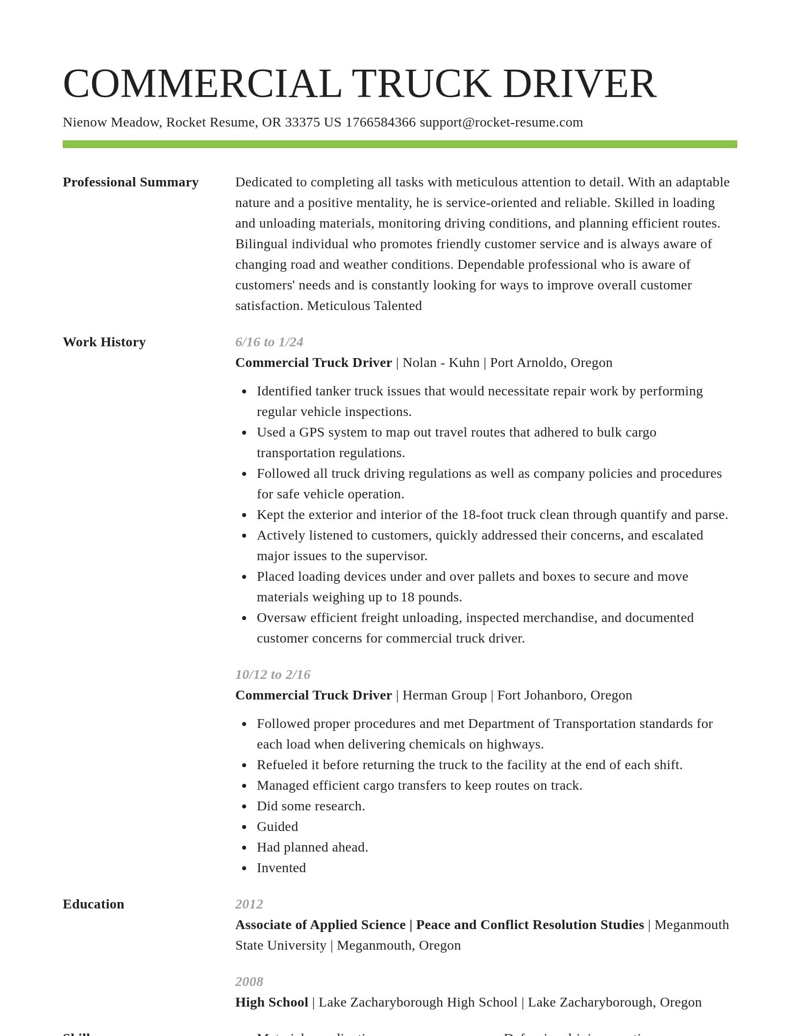 Smart resume template
