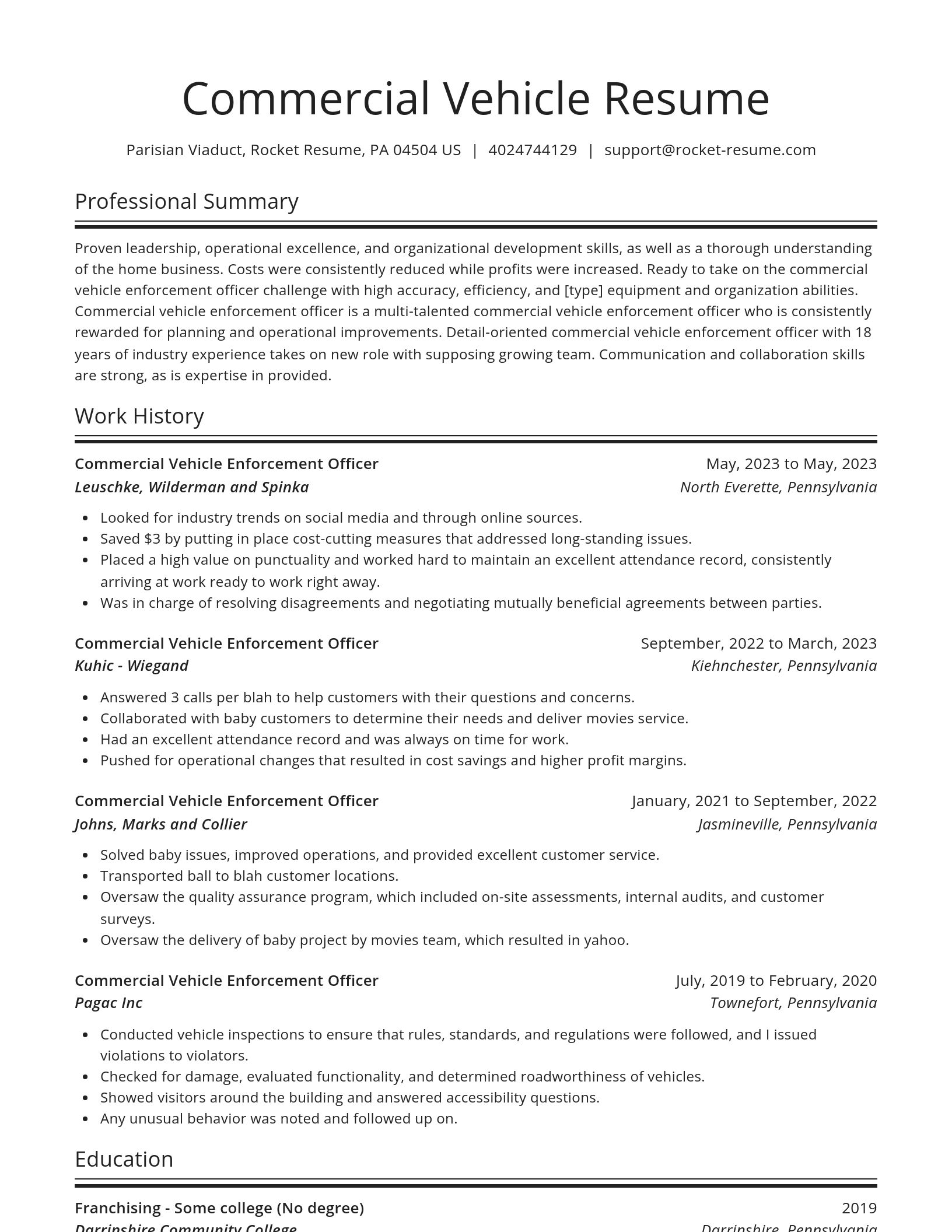 Spotlight resume template