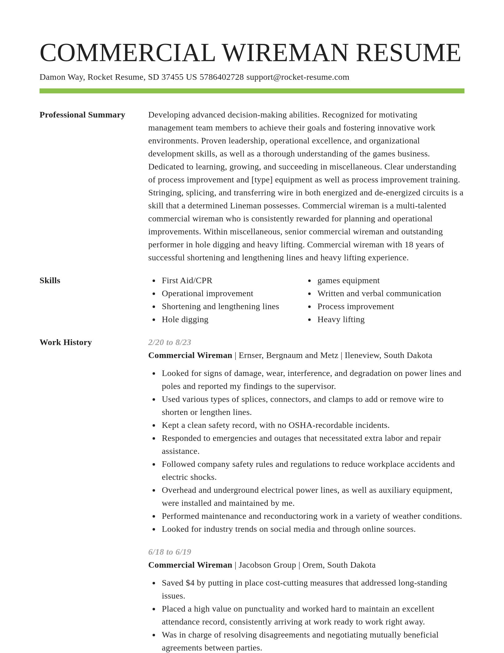 Smart resume template