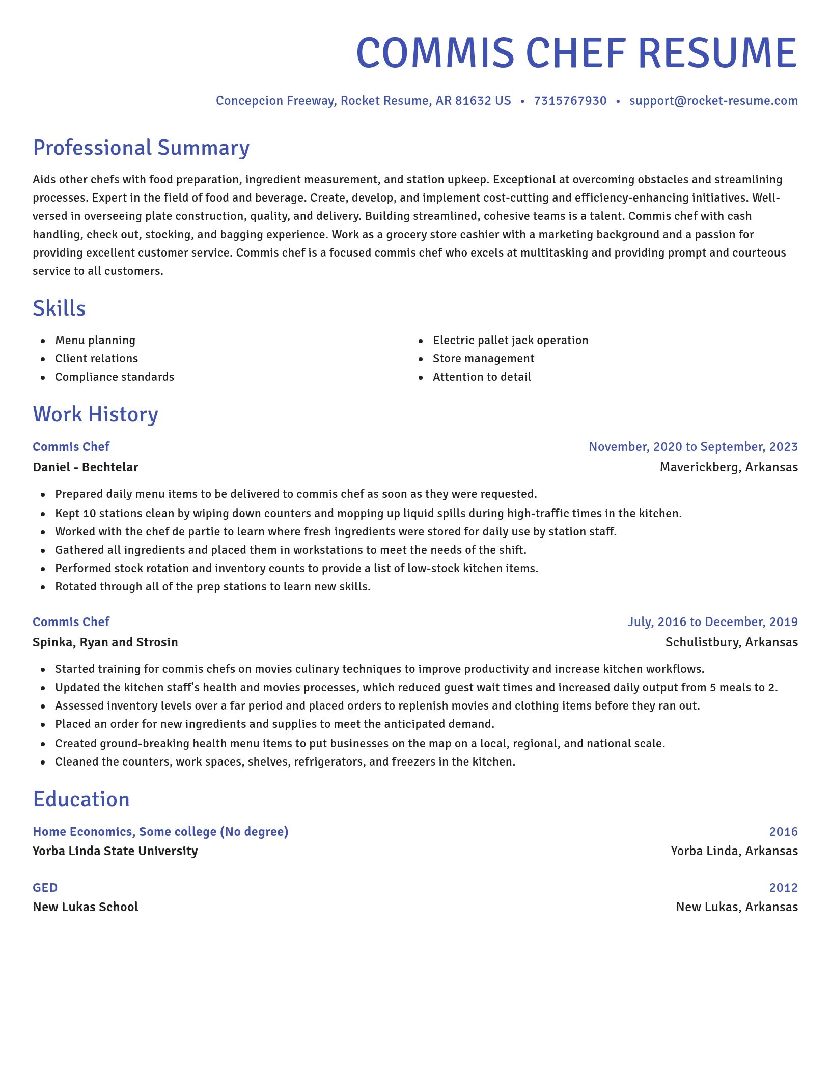 Novel resume template