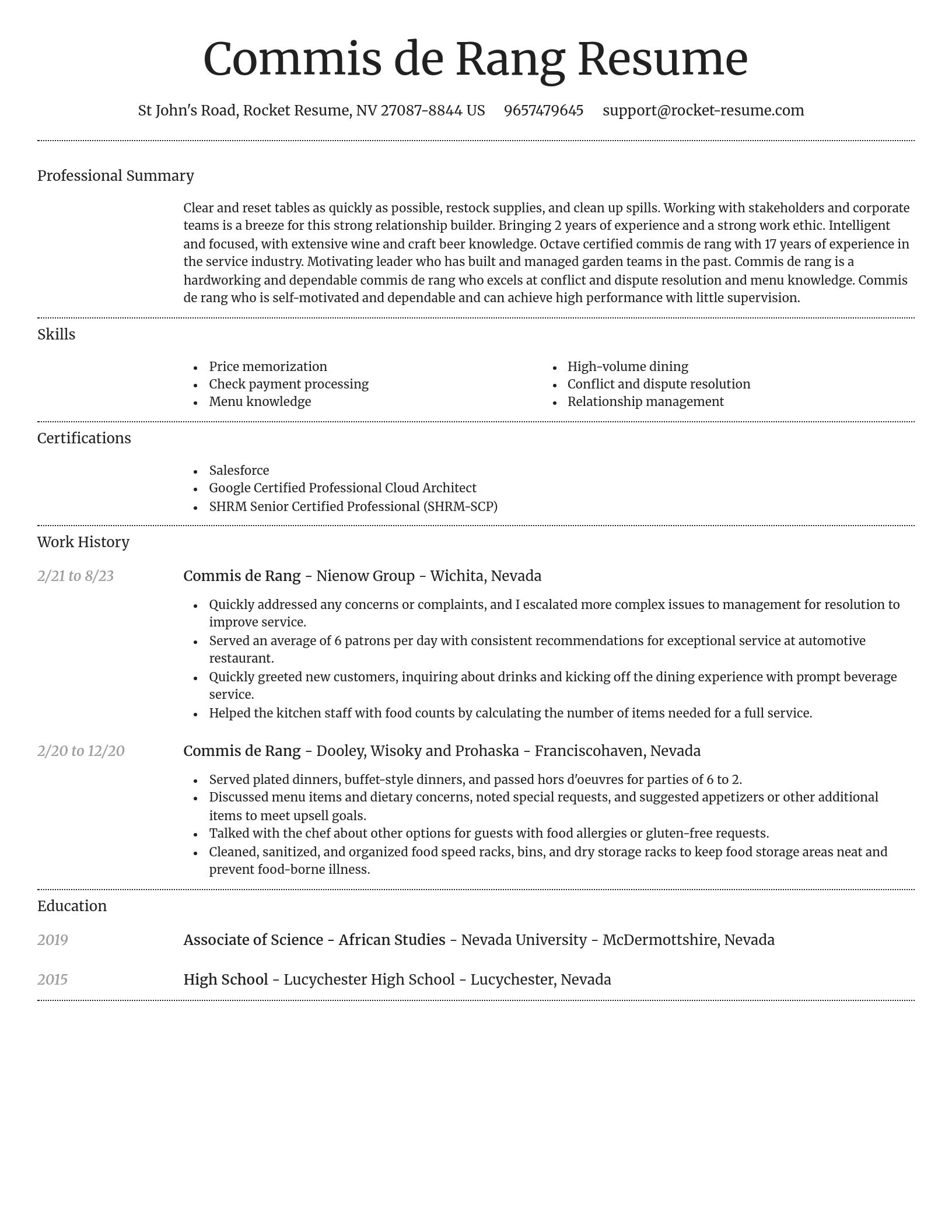 Dignified resume template
