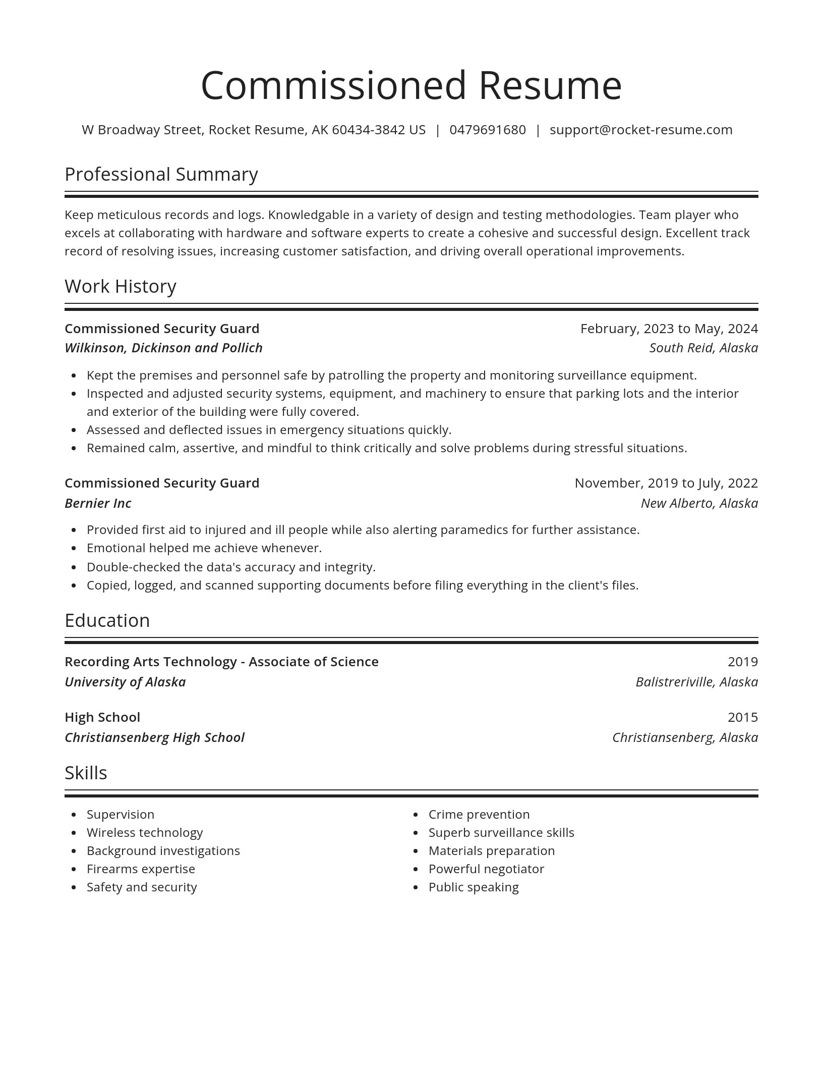 Spotlight resume template