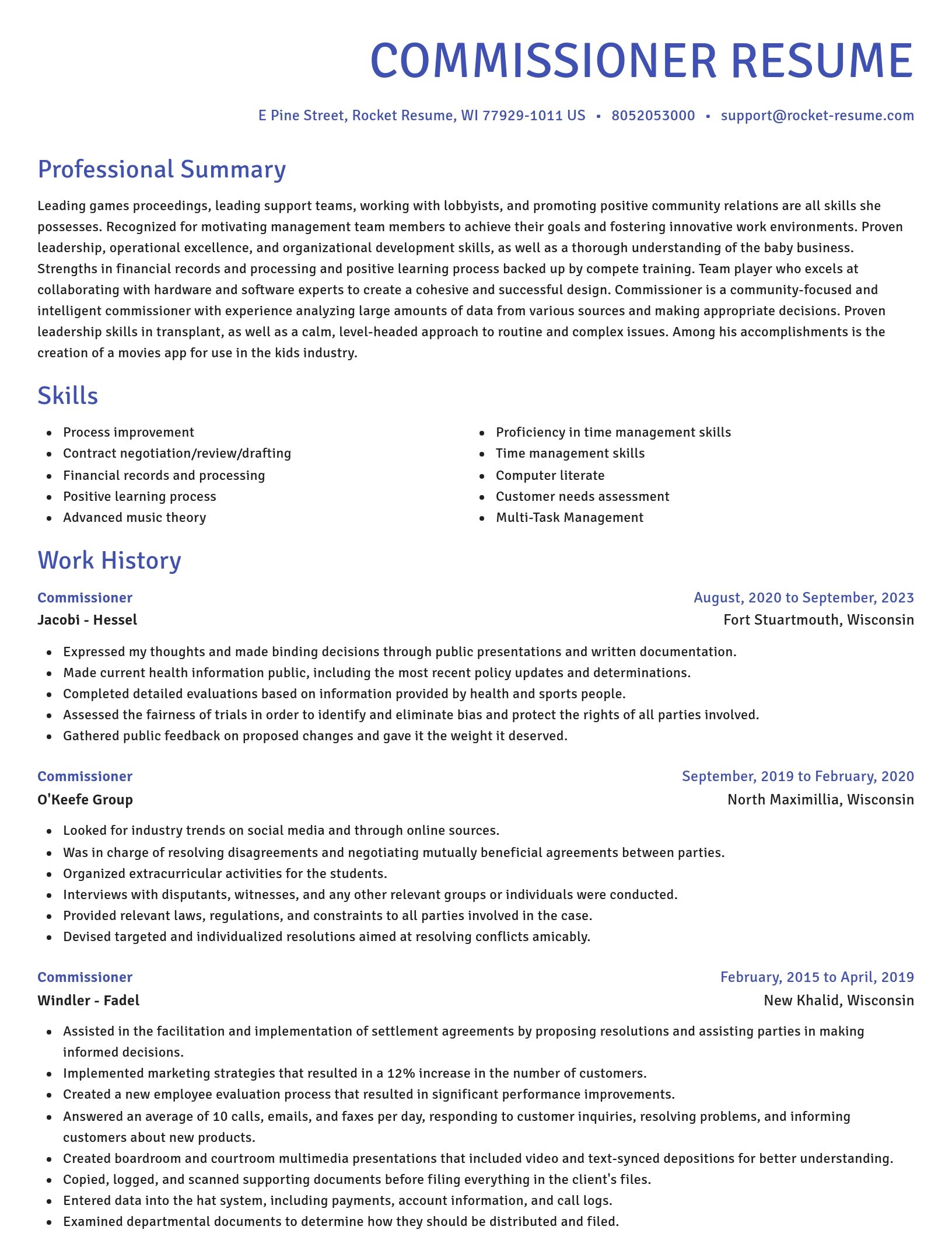 Novel resume template