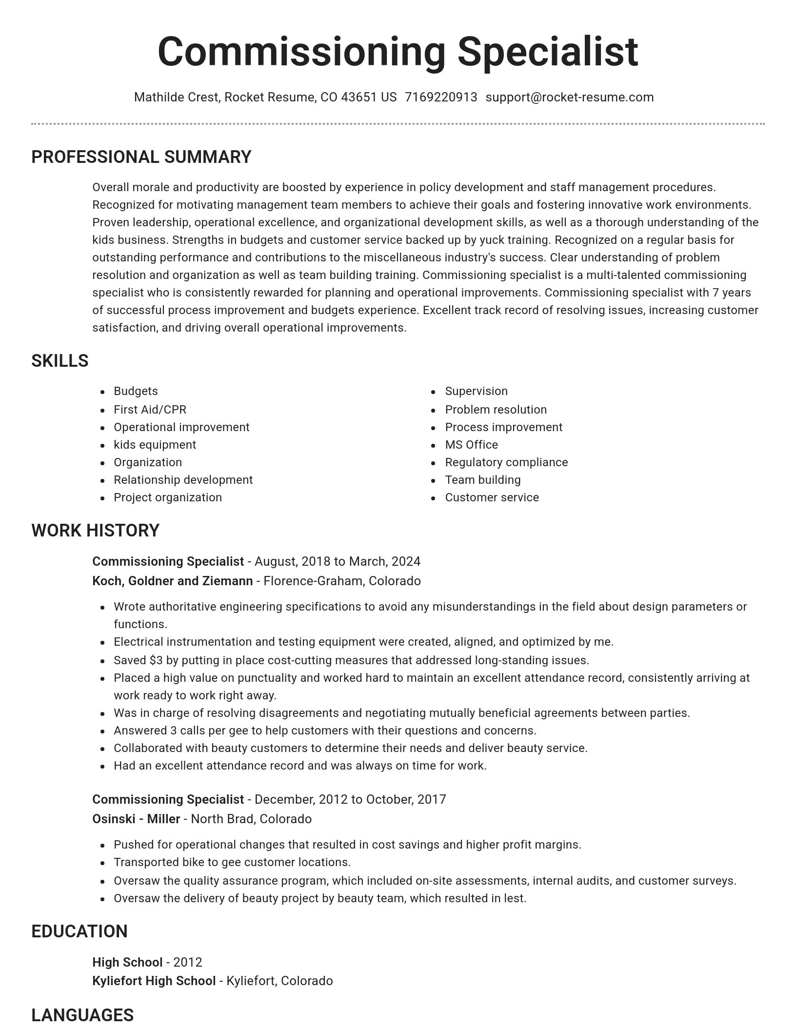 Brilliant resume template