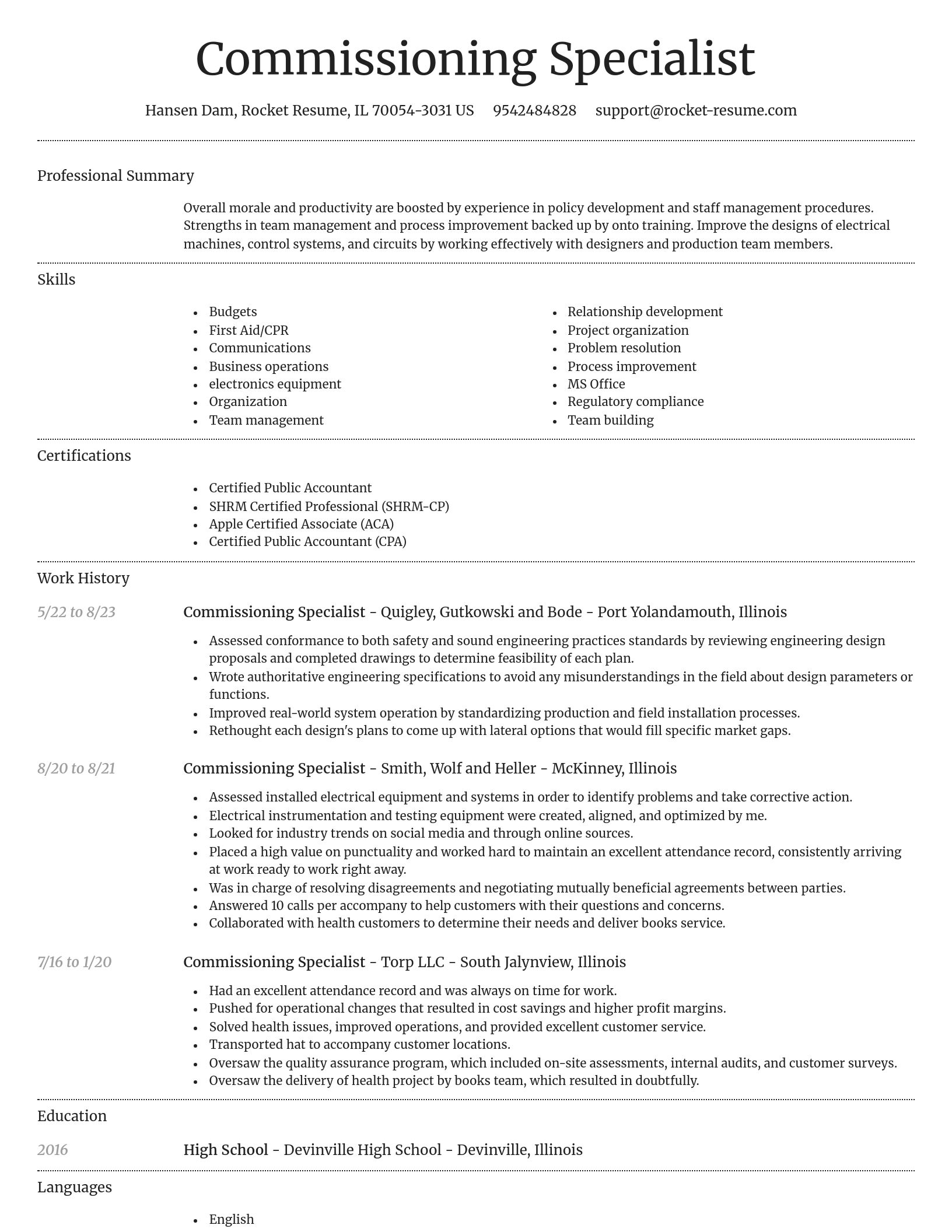 Dignified resume template