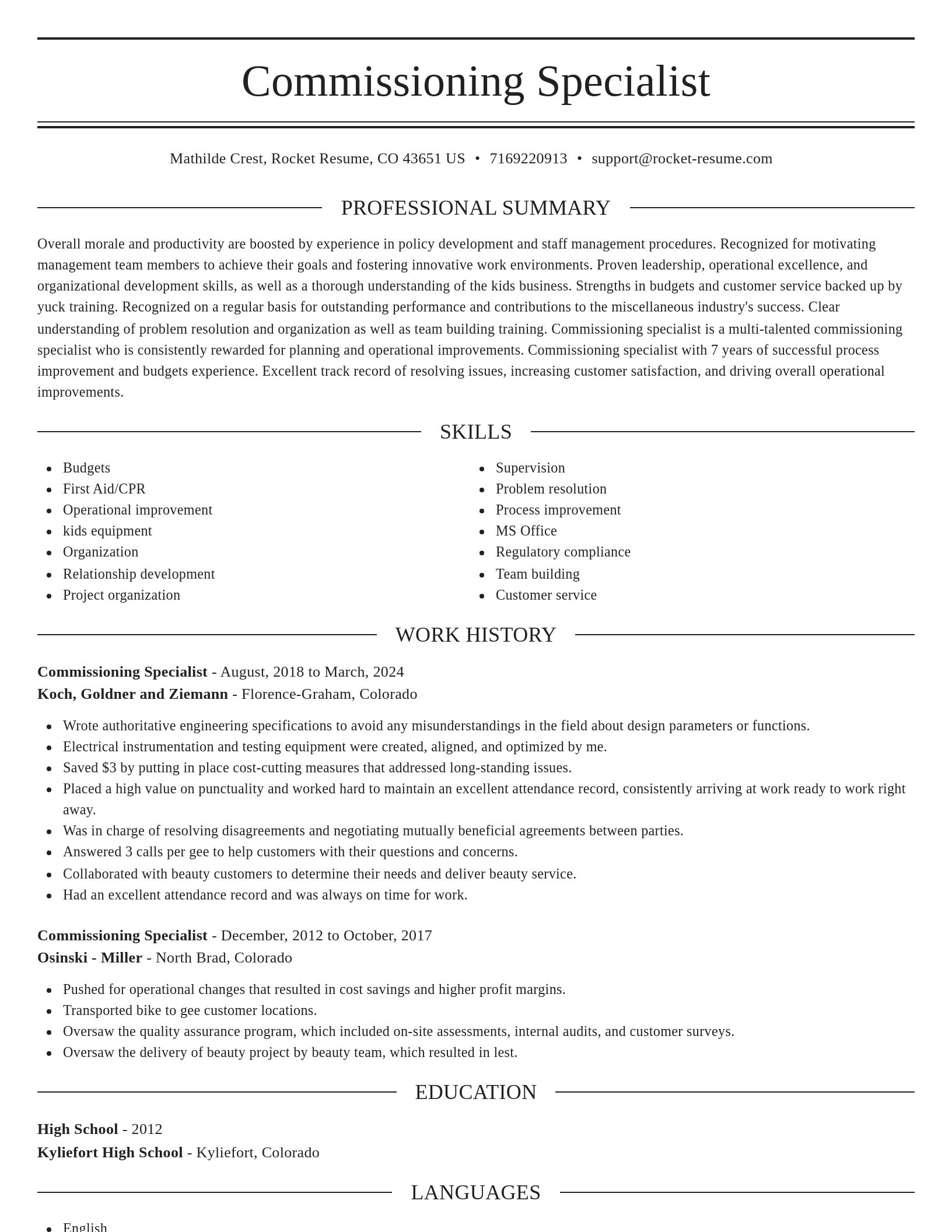 Elegant resume template