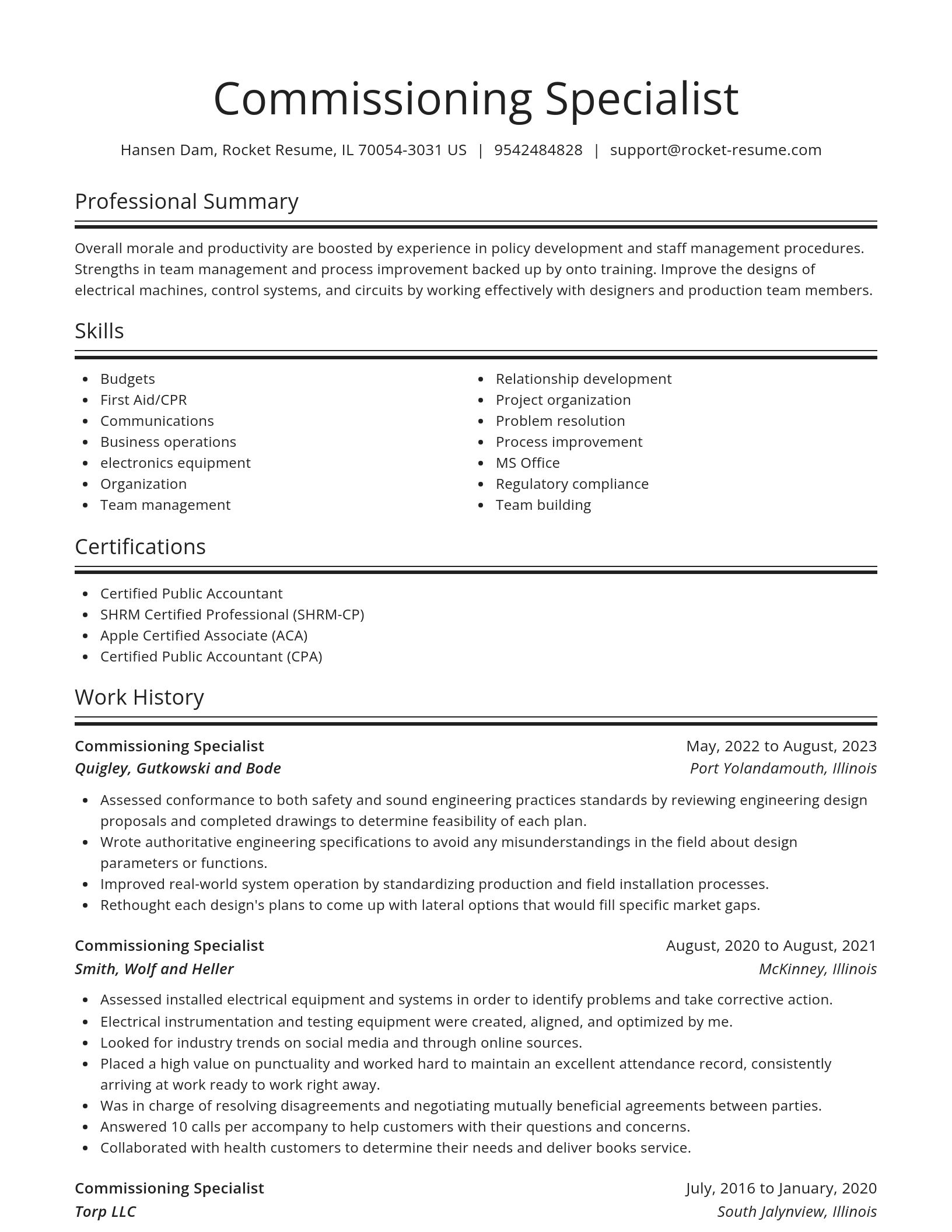 Spotlight resume template