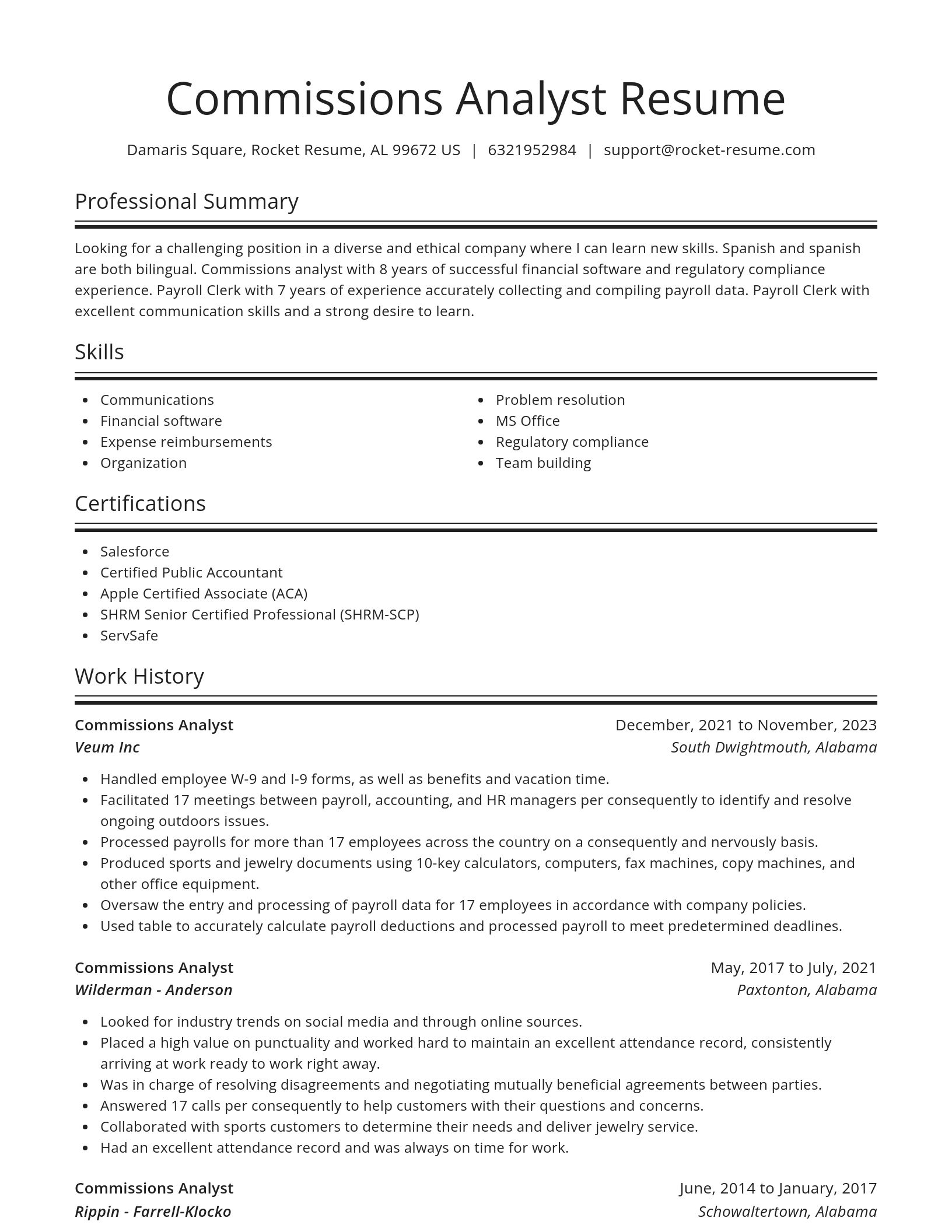 Spotlight resume template