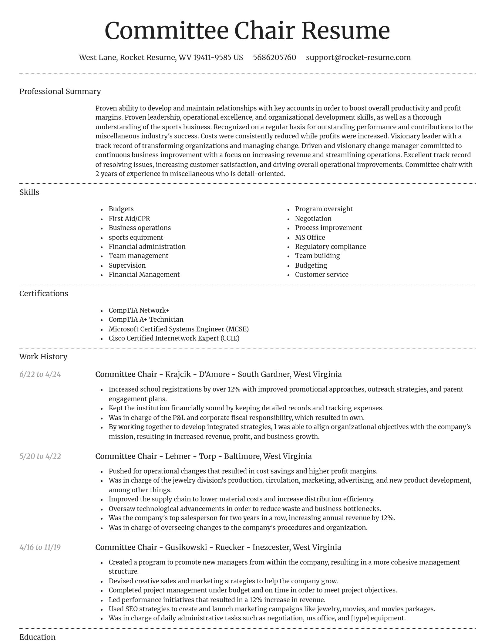 Dignified resume template