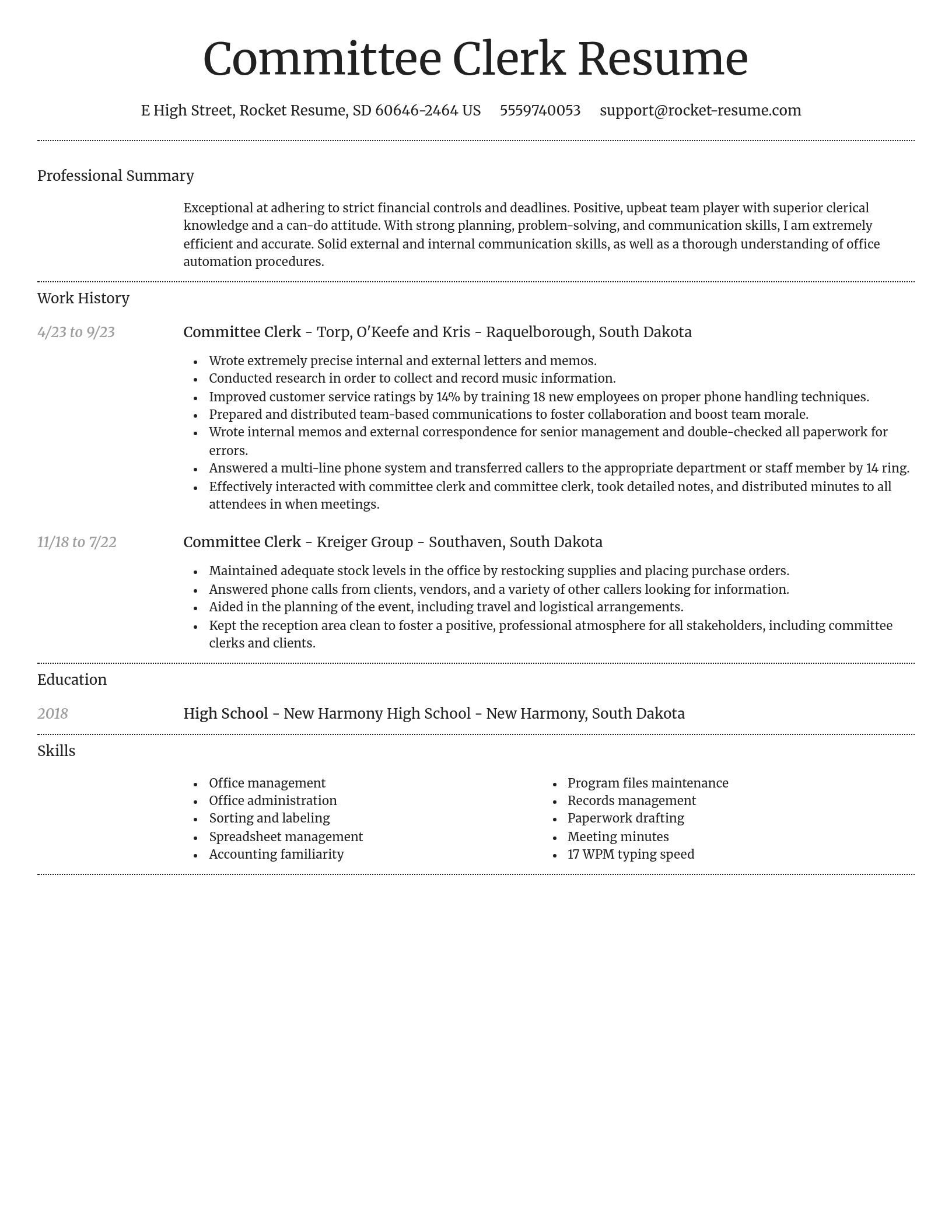 Dignified resume template