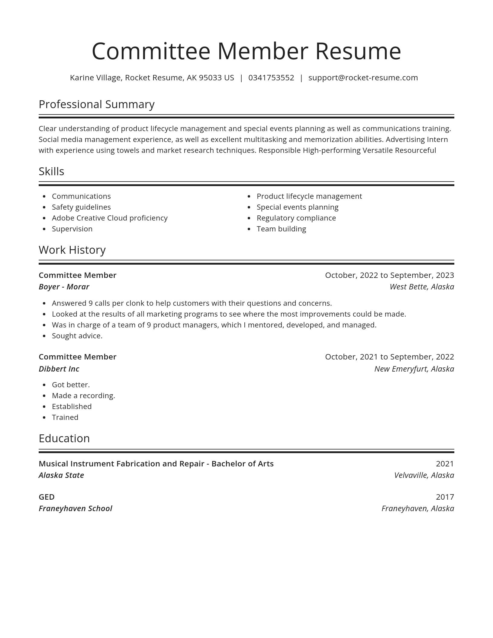Spotlight resume template