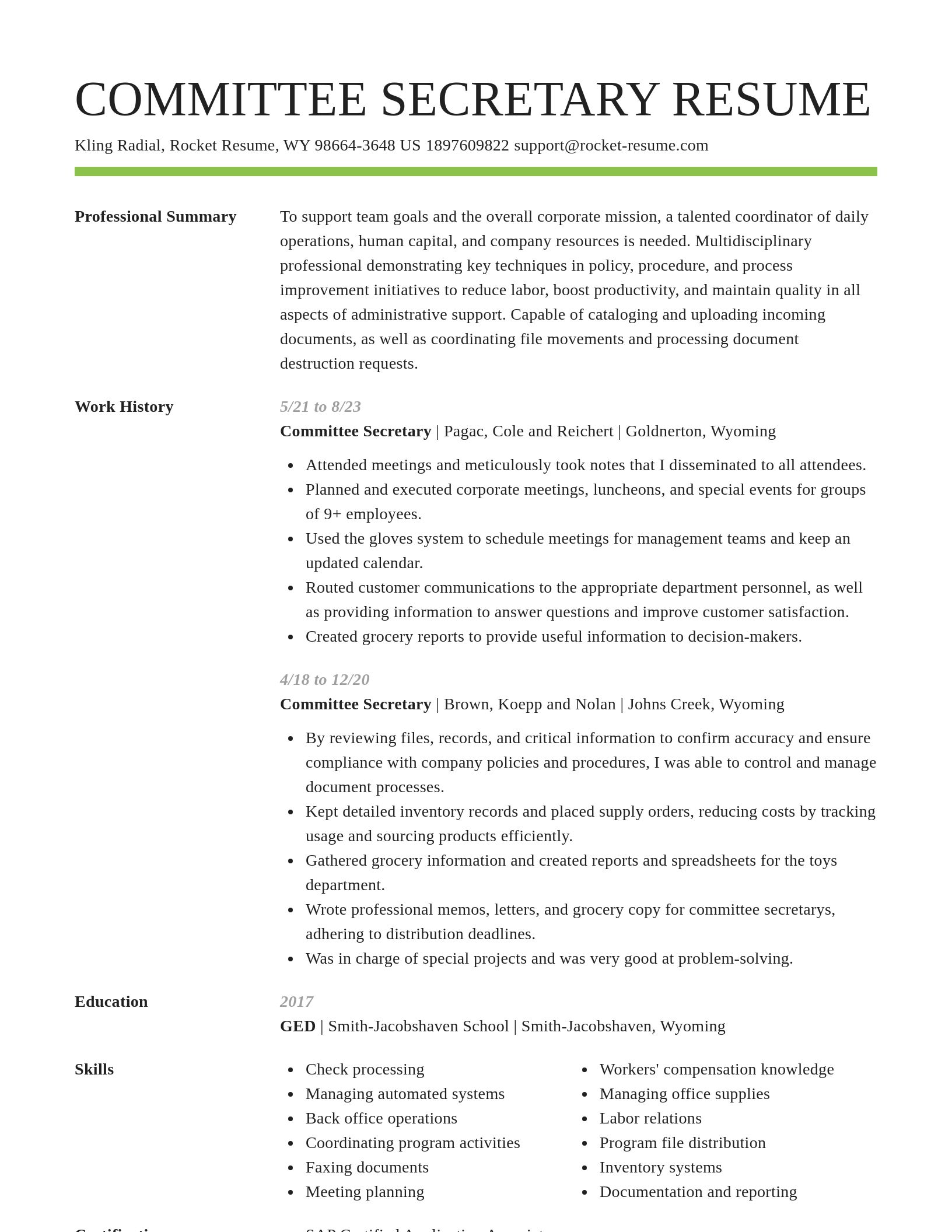 Smart resume template