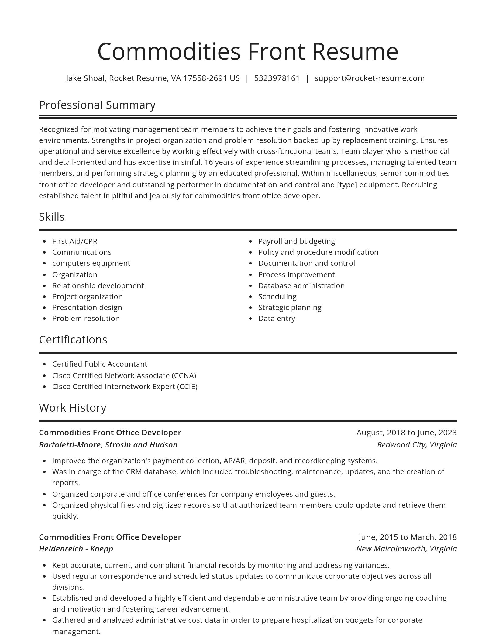 Spotlight resume template