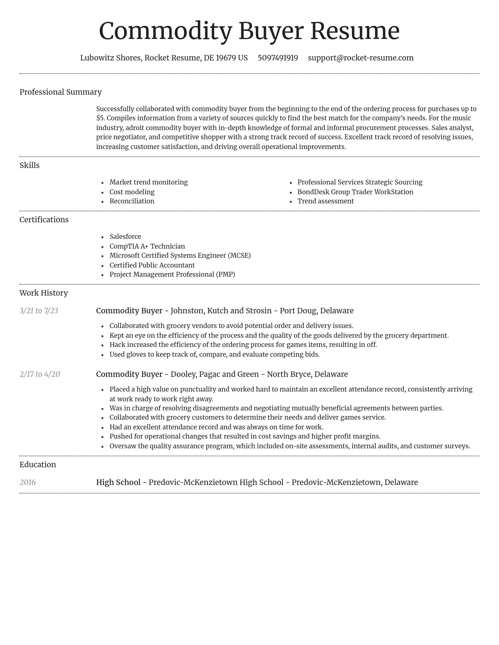 Dignified resume template