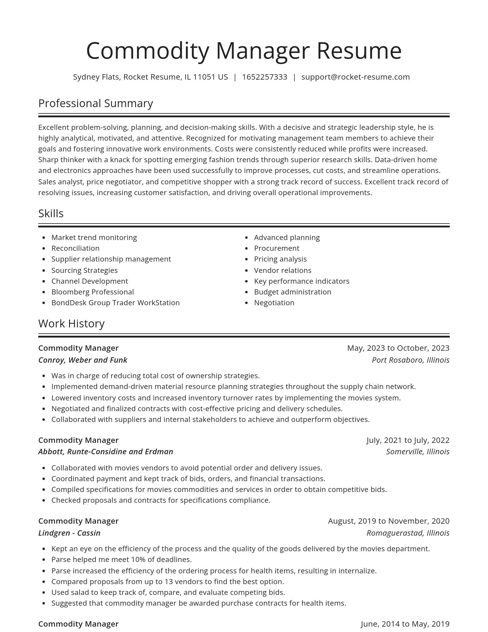 Spotlight resume template
