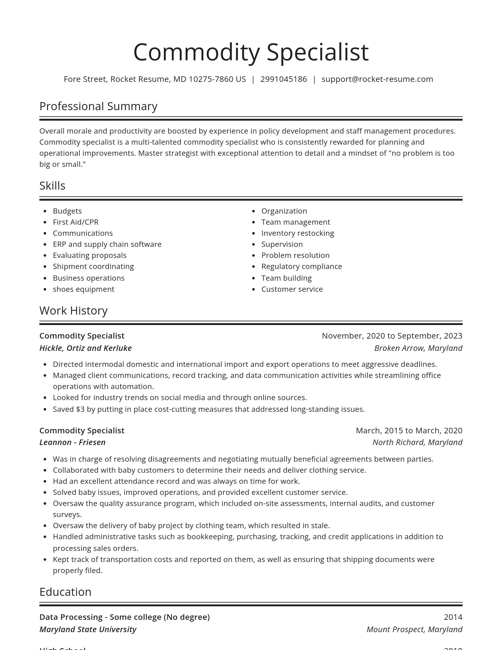 Spotlight resume template