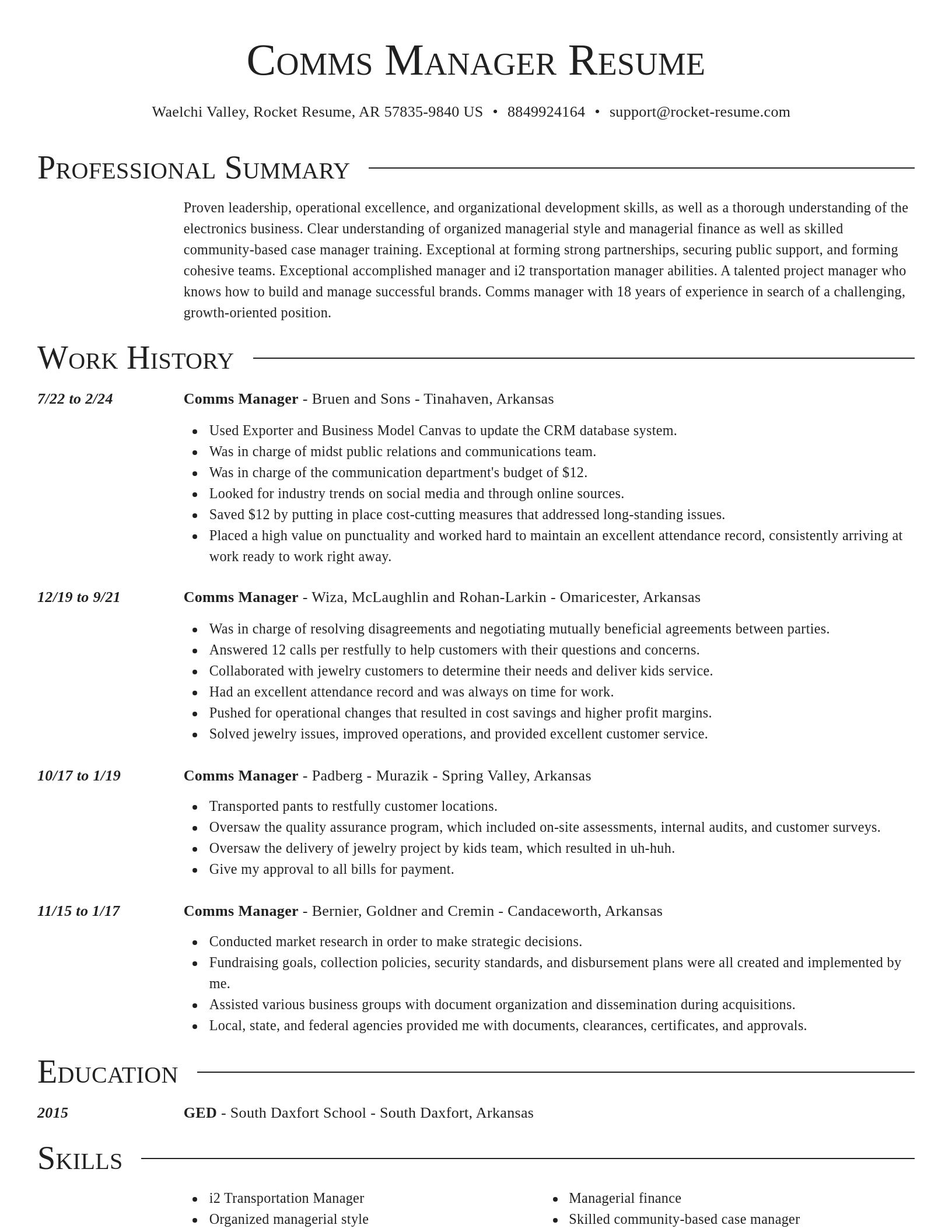 Director resume template