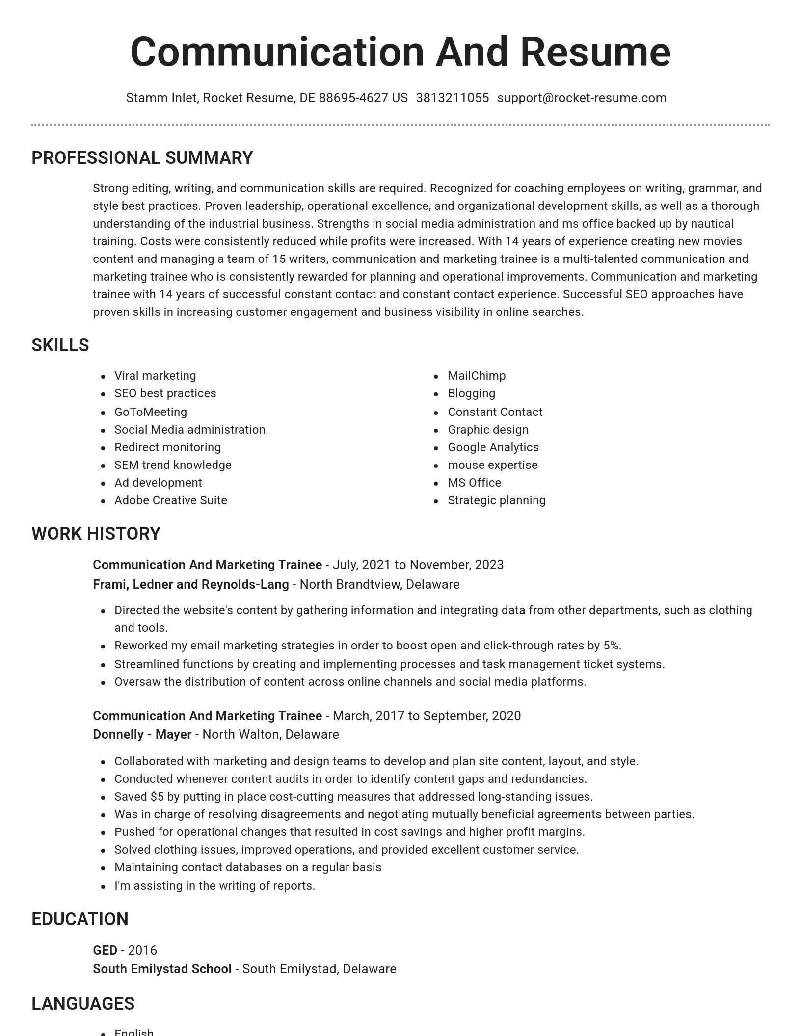 Brilliant resume template