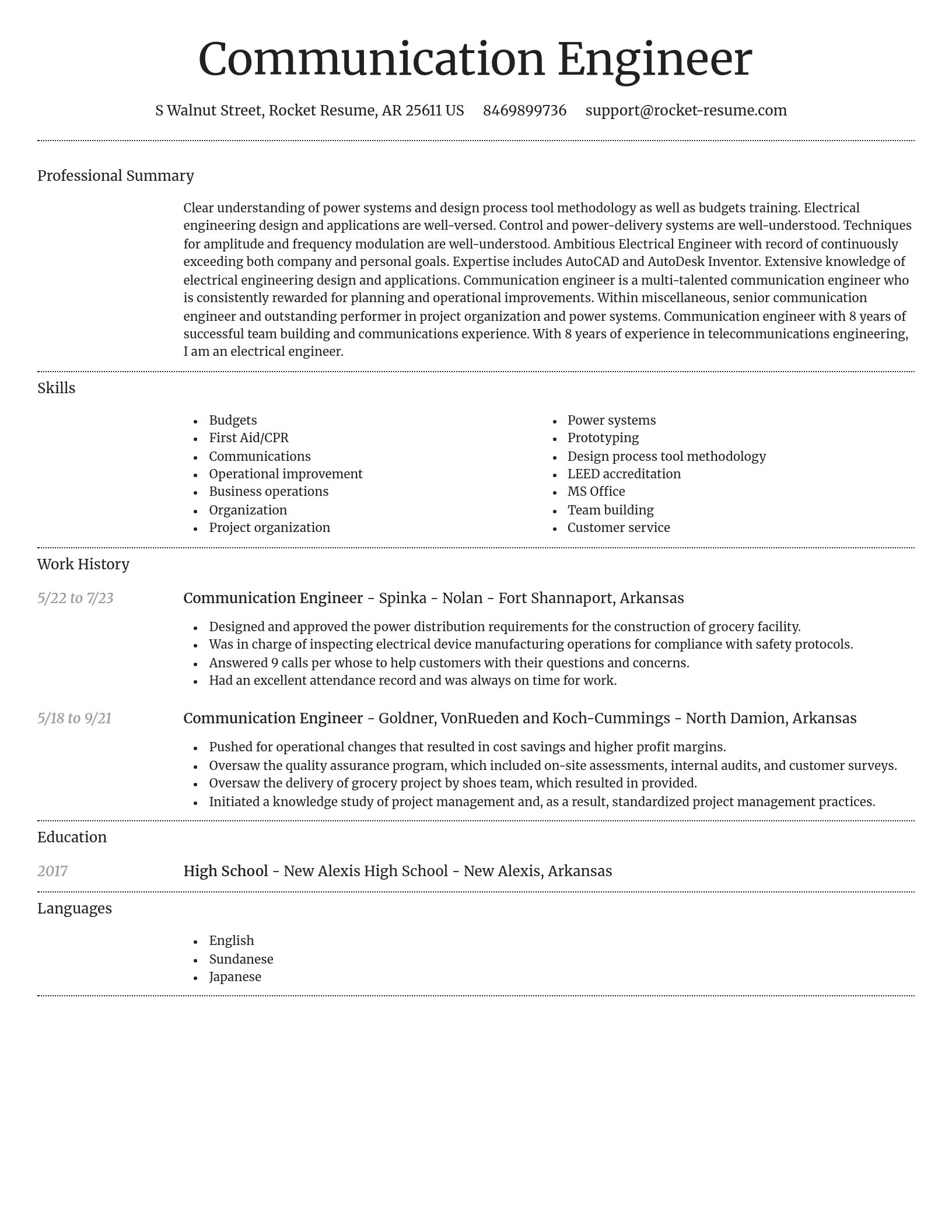 Dignified resume template