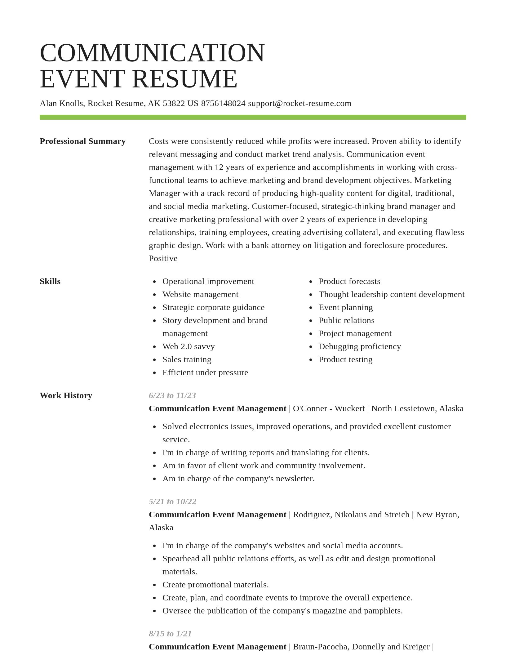 Smart resume template