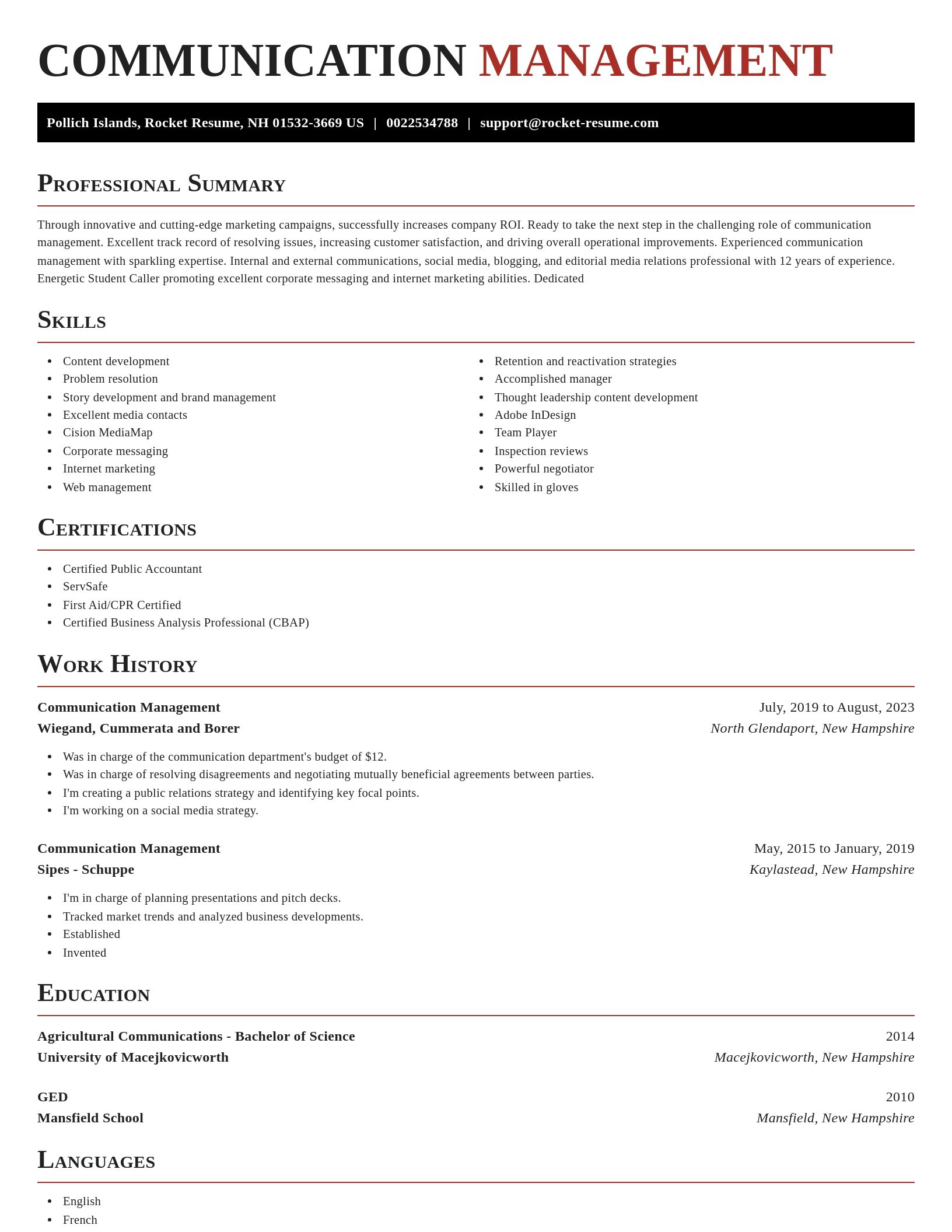 Exquisite resume template