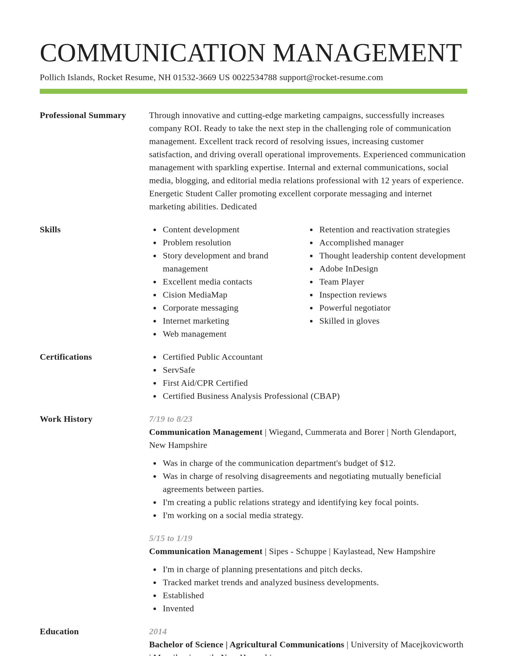 Smart resume template