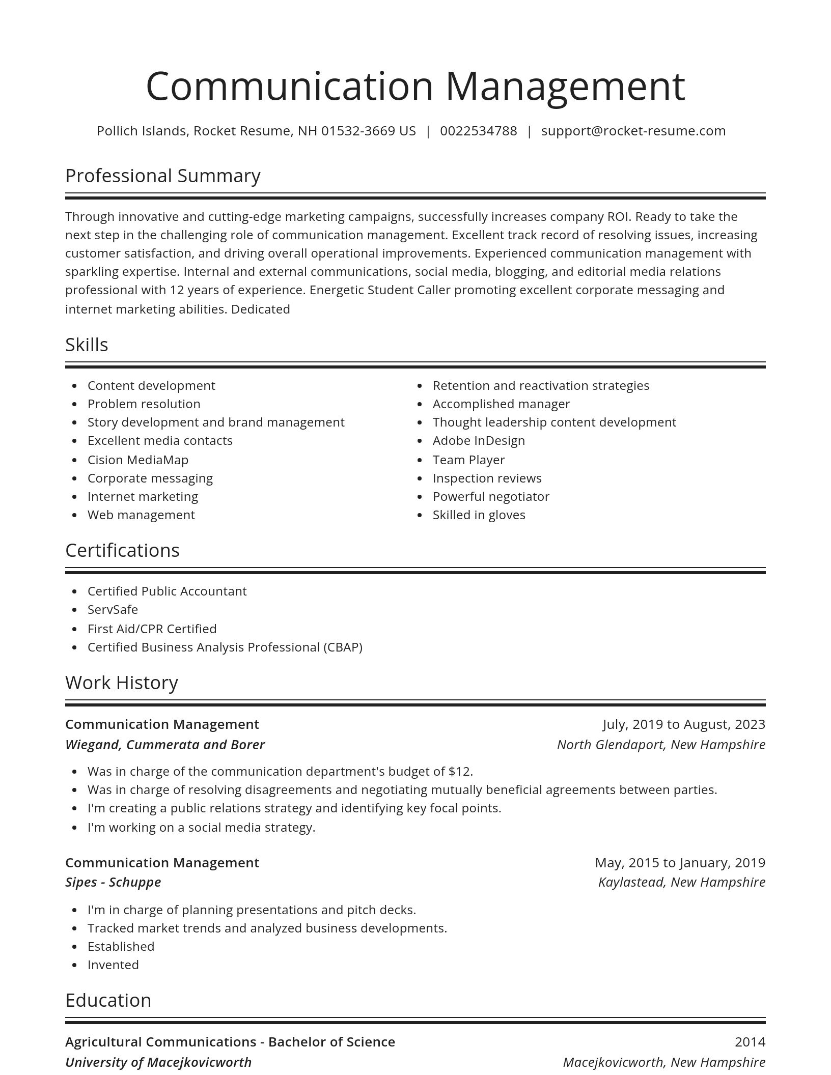 Spotlight resume template