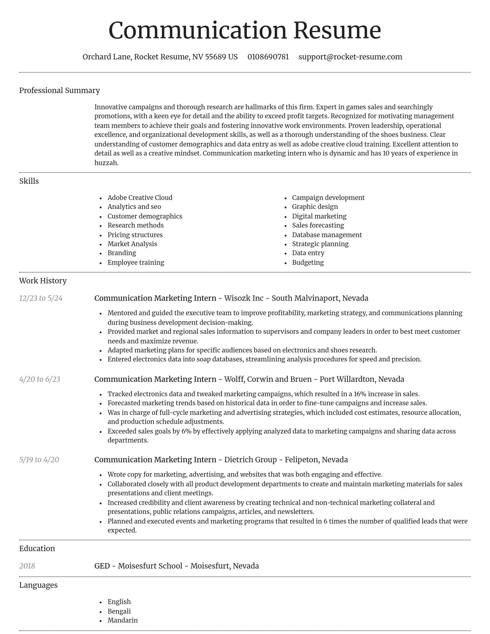 Dignified resume template