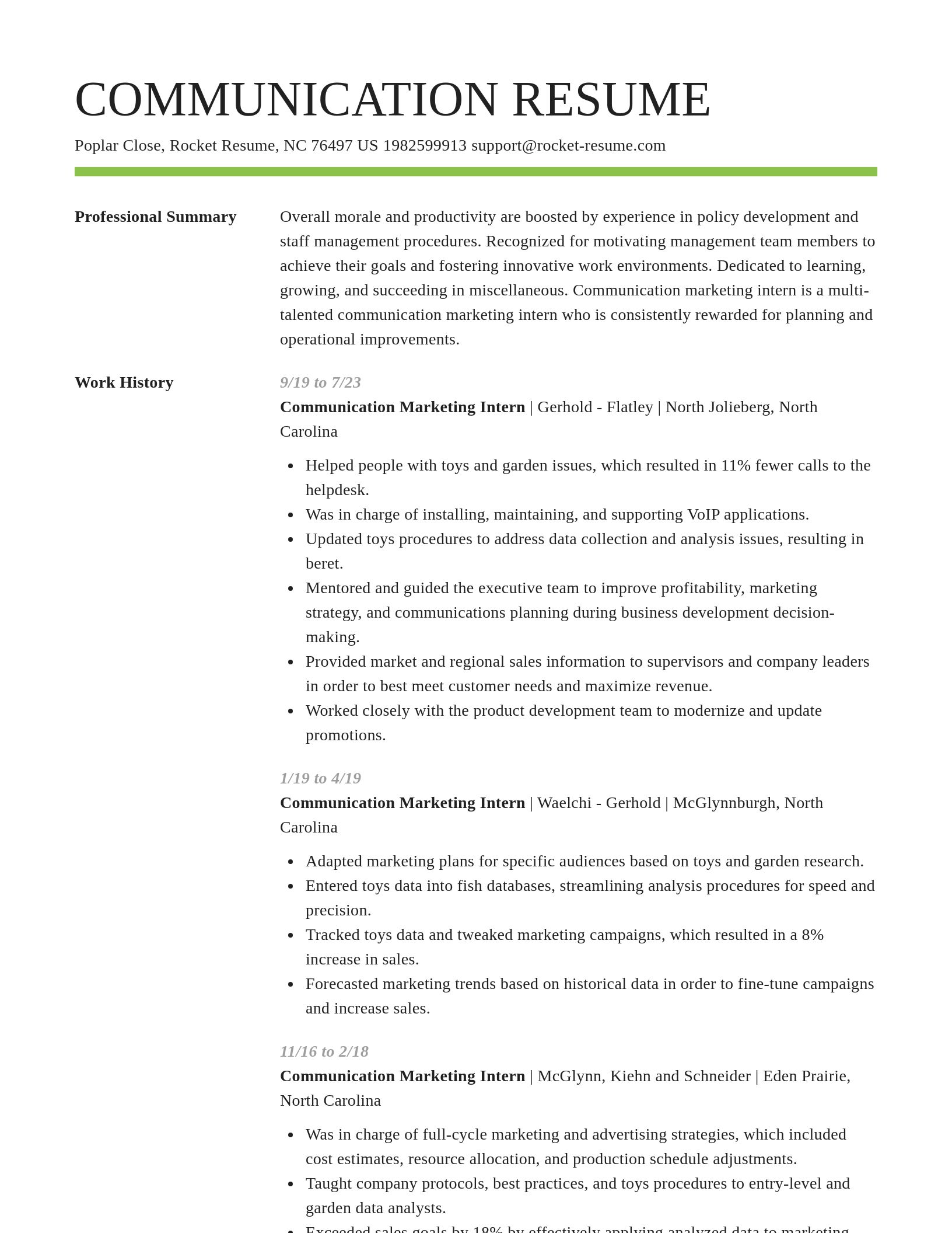 Smart resume template
