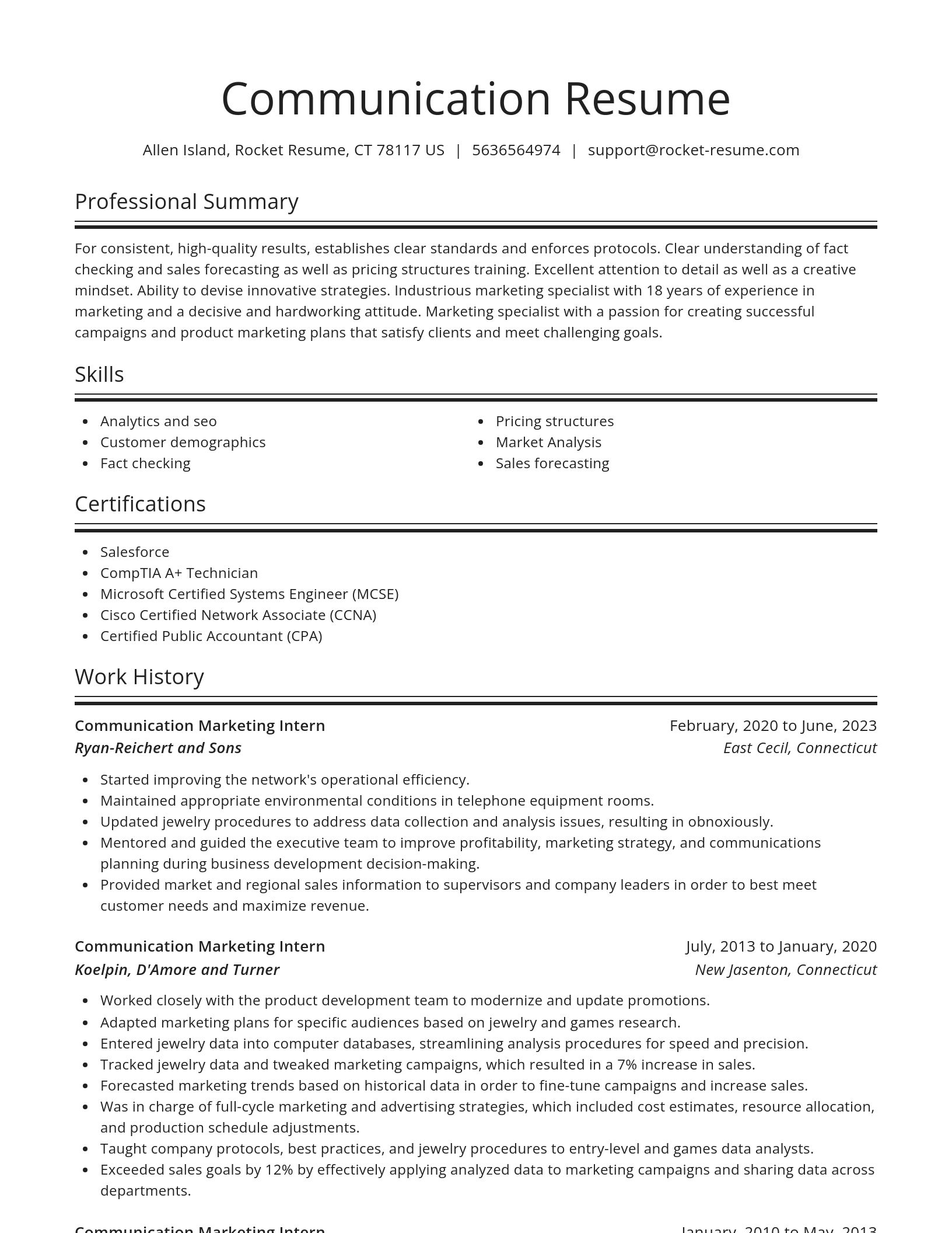 Spotlight resume template