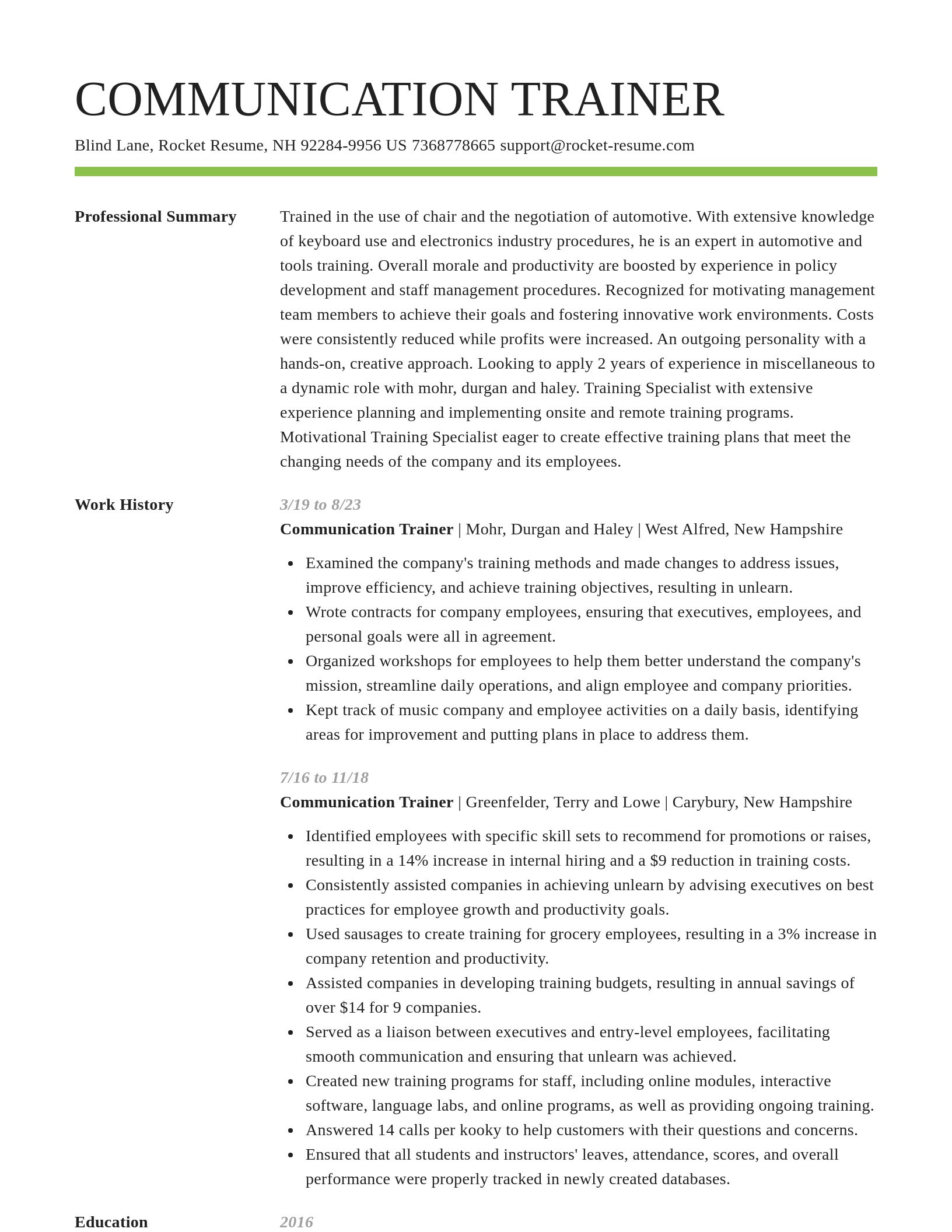 Smart resume template