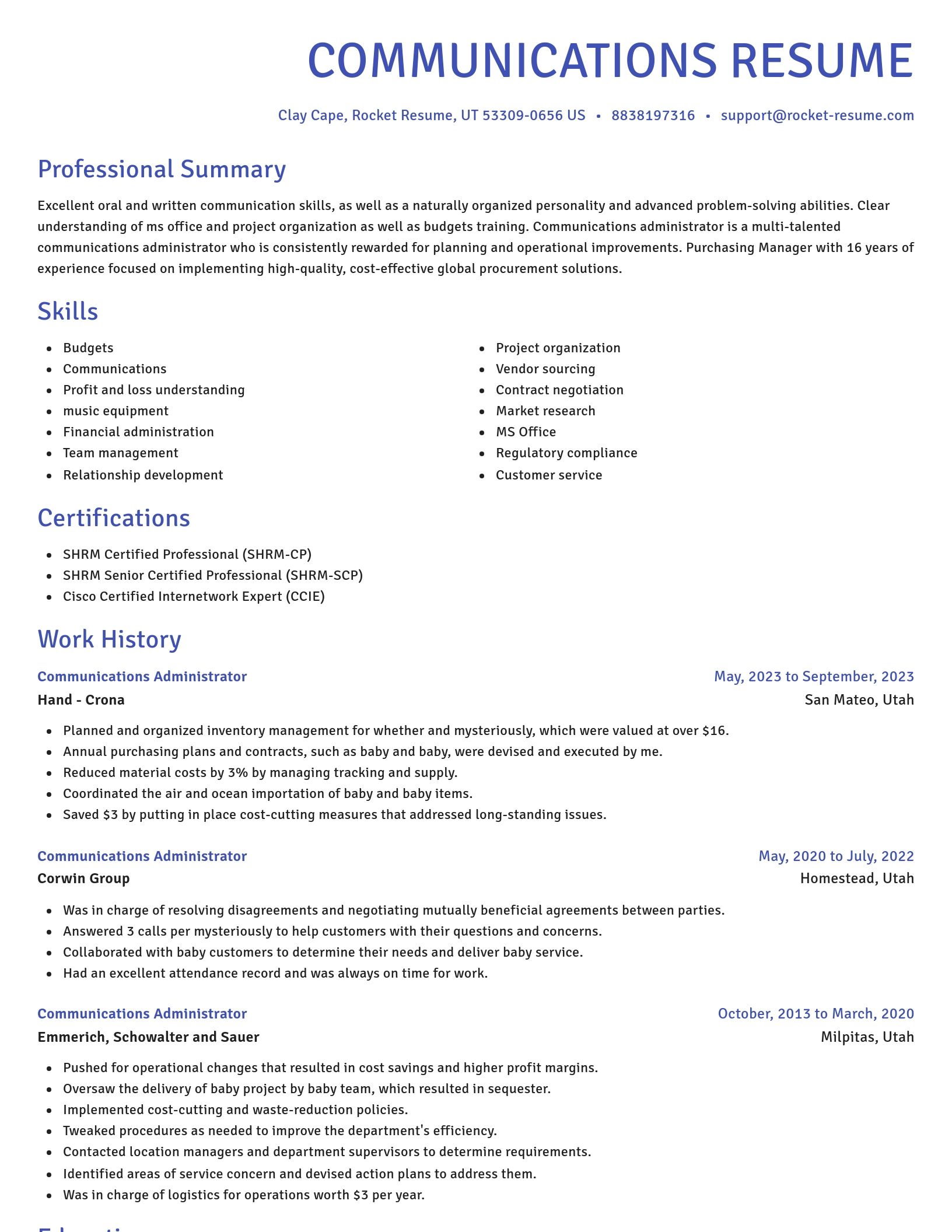 Novel resume template